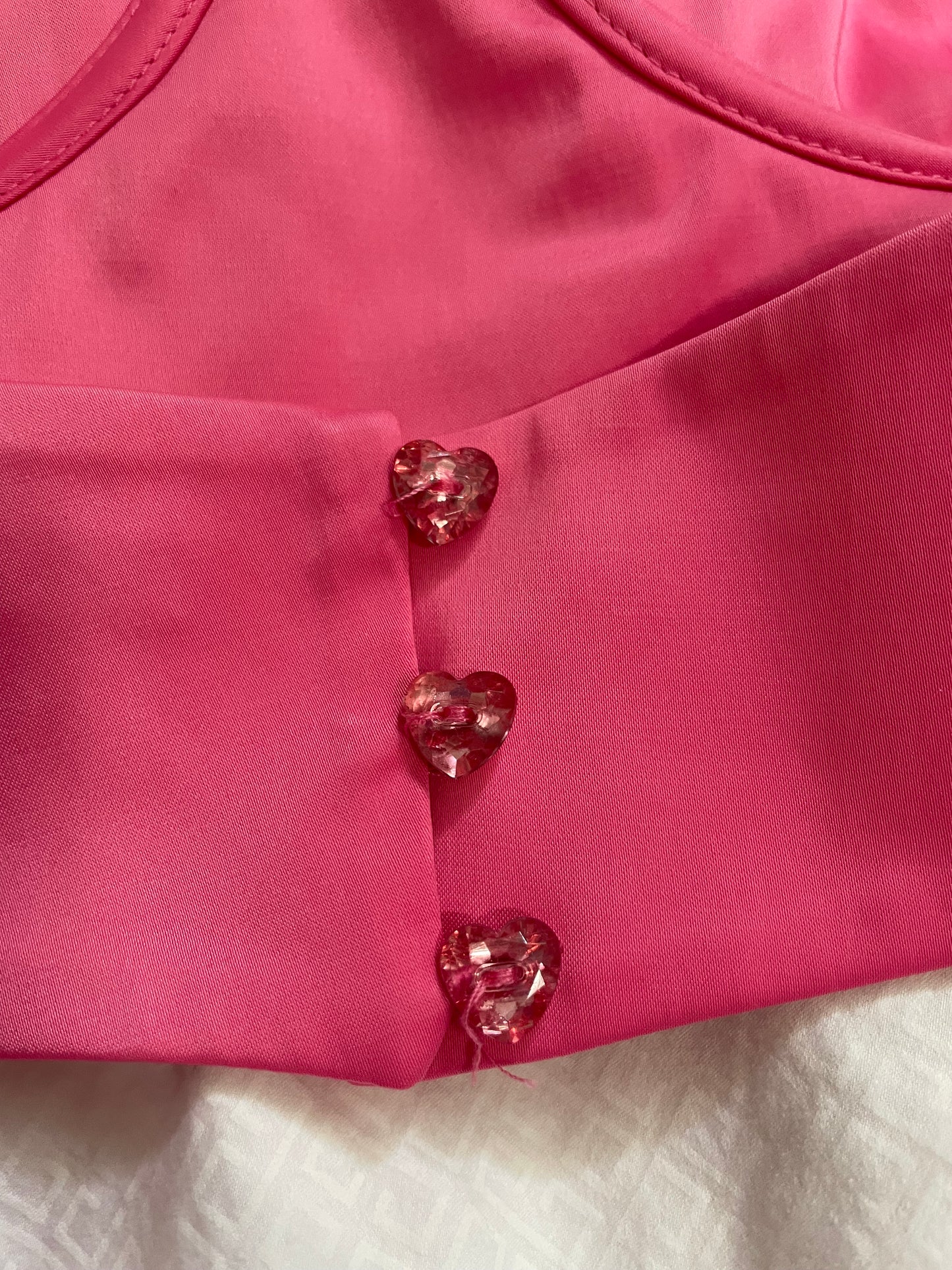 Zara Hot Pink Satin Bustier Crop Top – Fits Small