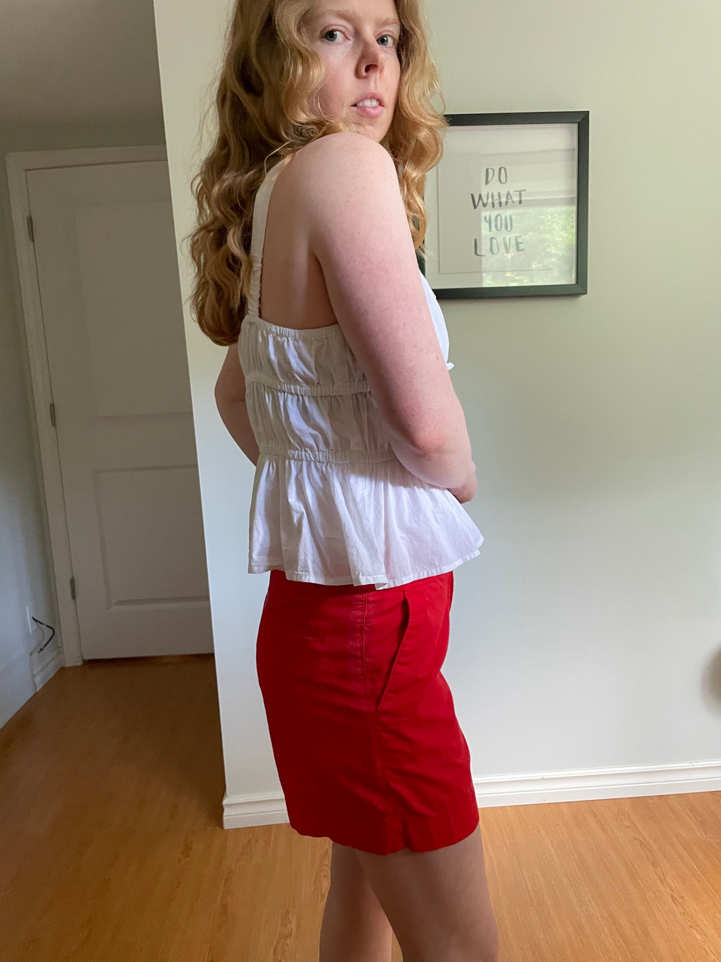 Sim & Sam White Tie Front 100% Cotton Peplum Tank Top - S/M/L/XL