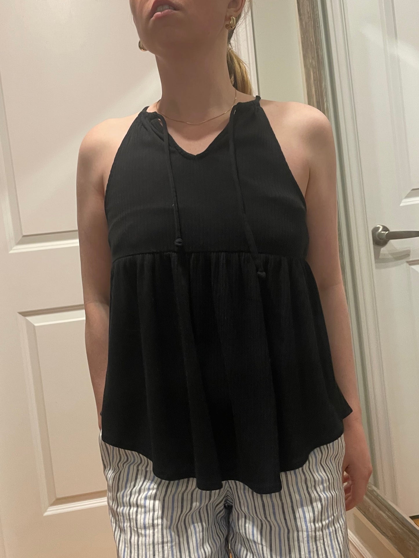 Black Sleeveless Reversible Babydoll Tank - Small to Large