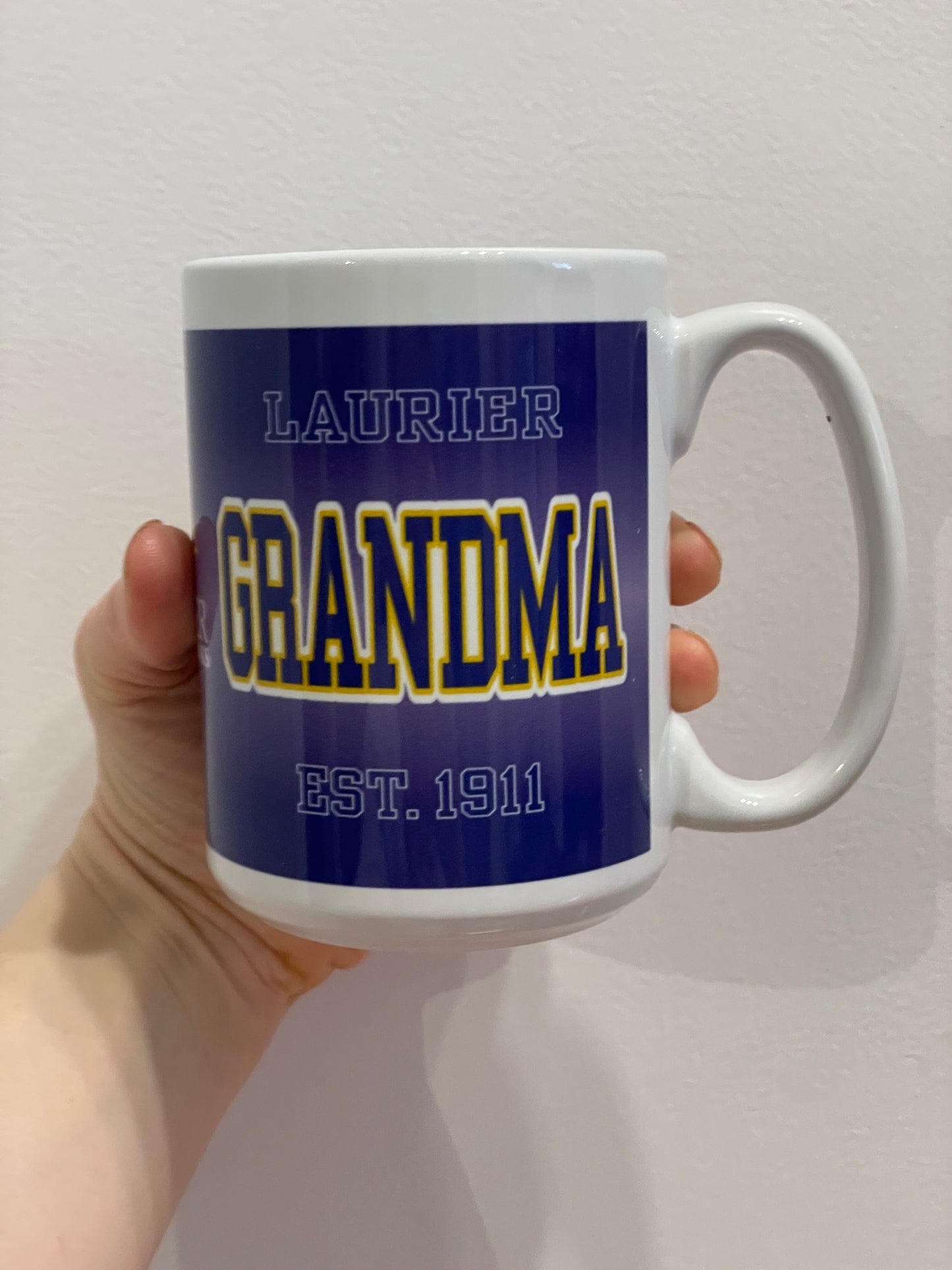 Laurier Golden Hawks “Grandma” Ceramic Mug – Purple & Gold
