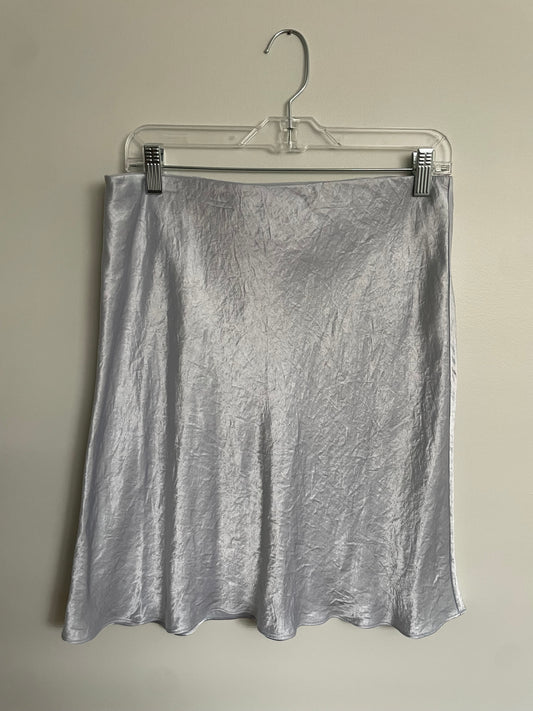 Babaton Pale Blue Silver Slip Skirt – Size 12