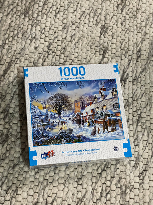 Sure-Lox A Village in Winter 1000-Piece Puzzle