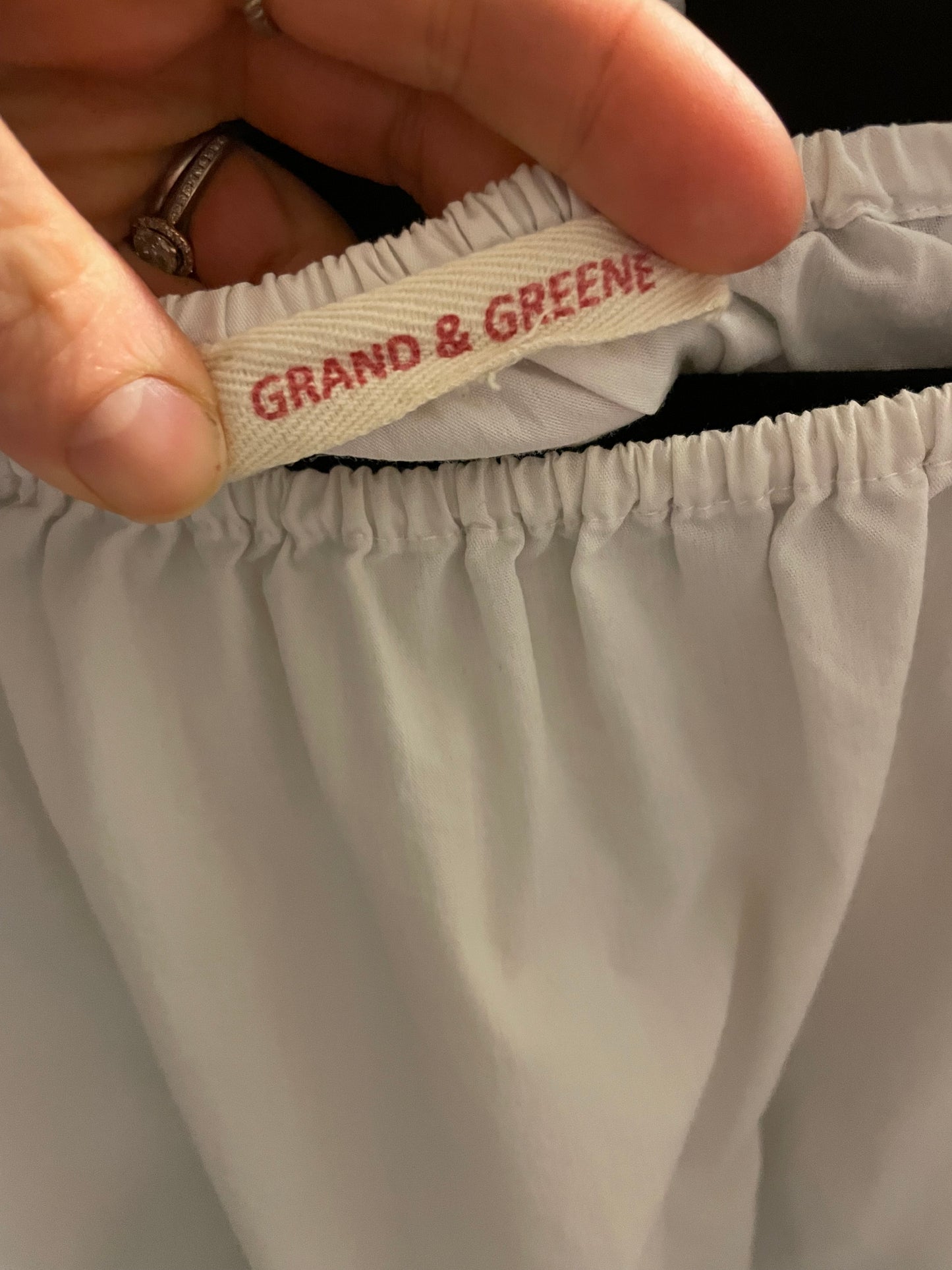 Grand & Greene White Off-Shoulder Ruffle Sleeve Blouse – Cotton Blend - Size Large
