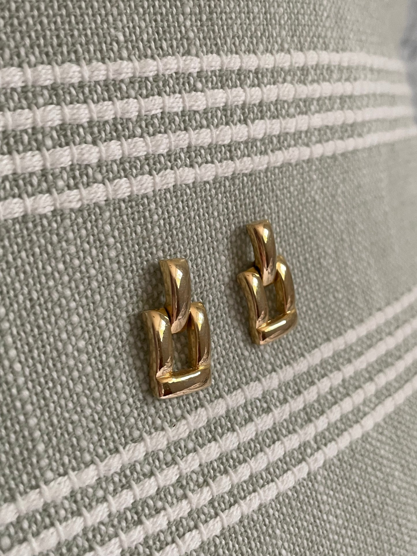 Gold Tone Geometric Drop Earrings