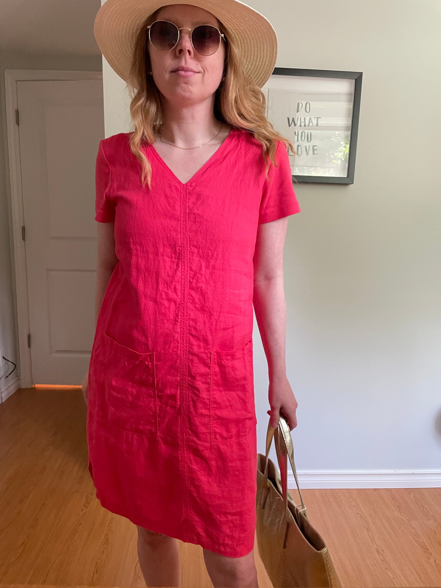 BLU No. 9 – Hot Pink Linen Pocket Dress – XS