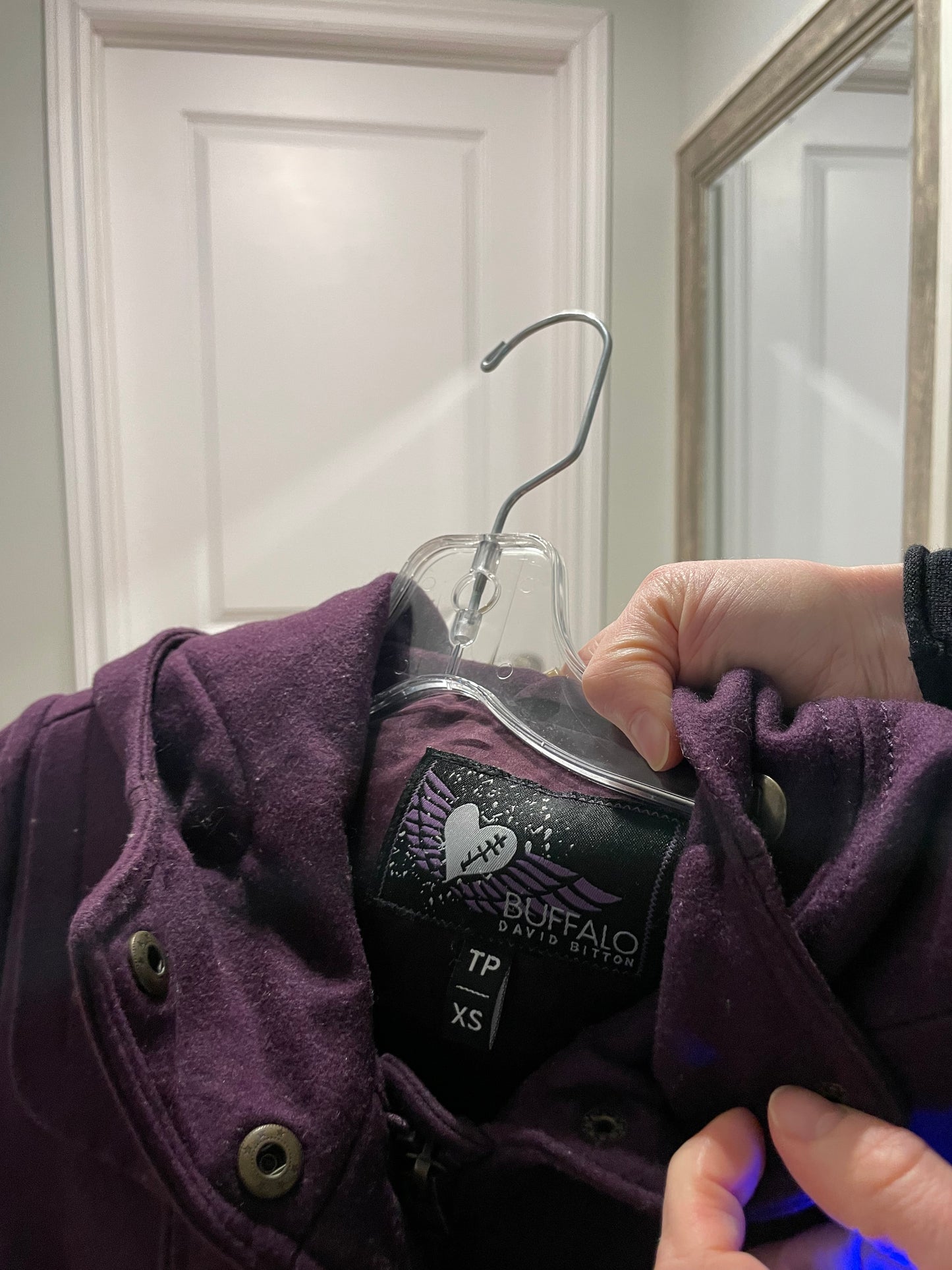 Buffalo David Bitton Plum Wool-Blend Toggle Coat – XS