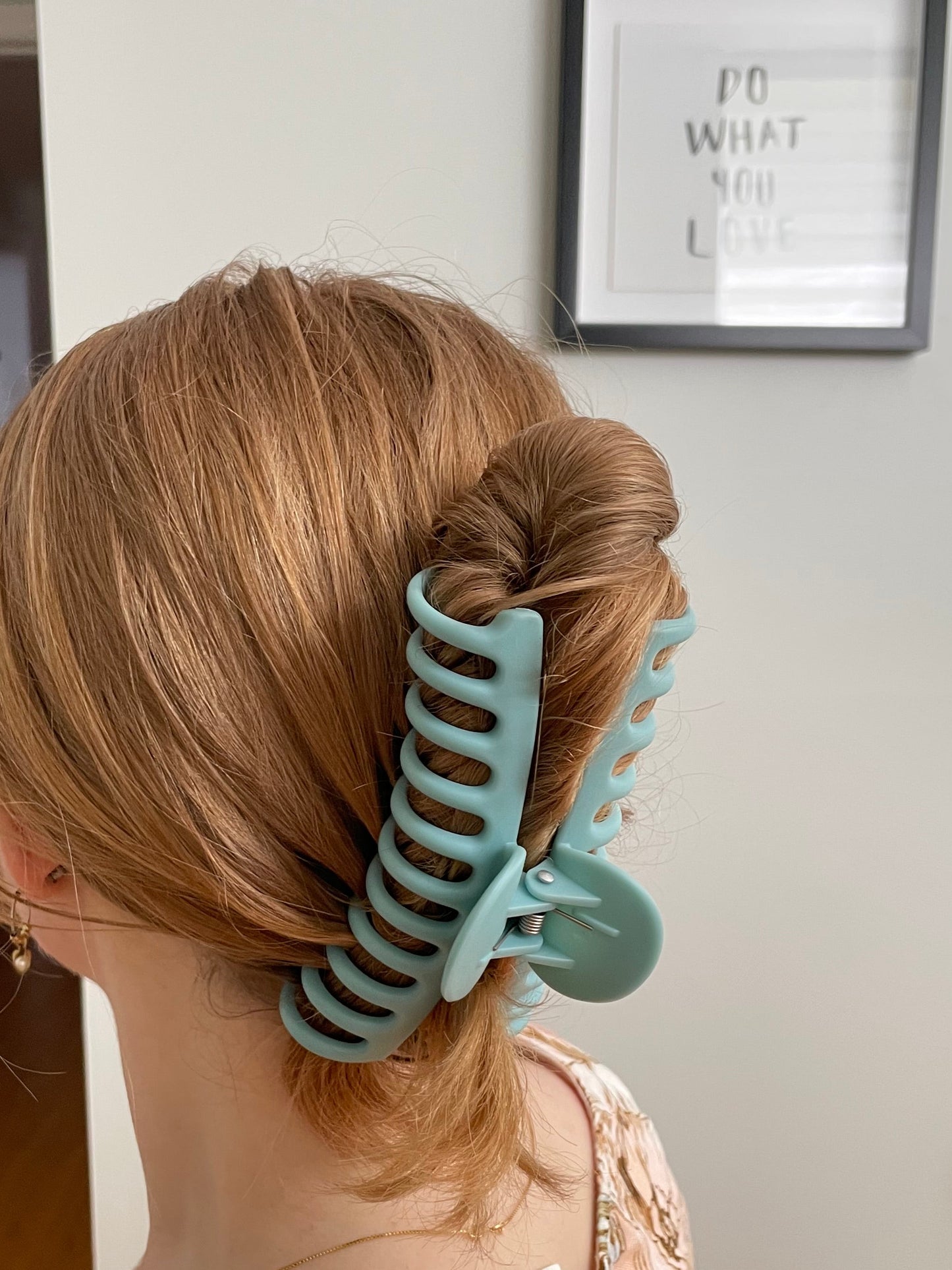 Matte Blue Oversized Hair Claw – Strong & Stylish