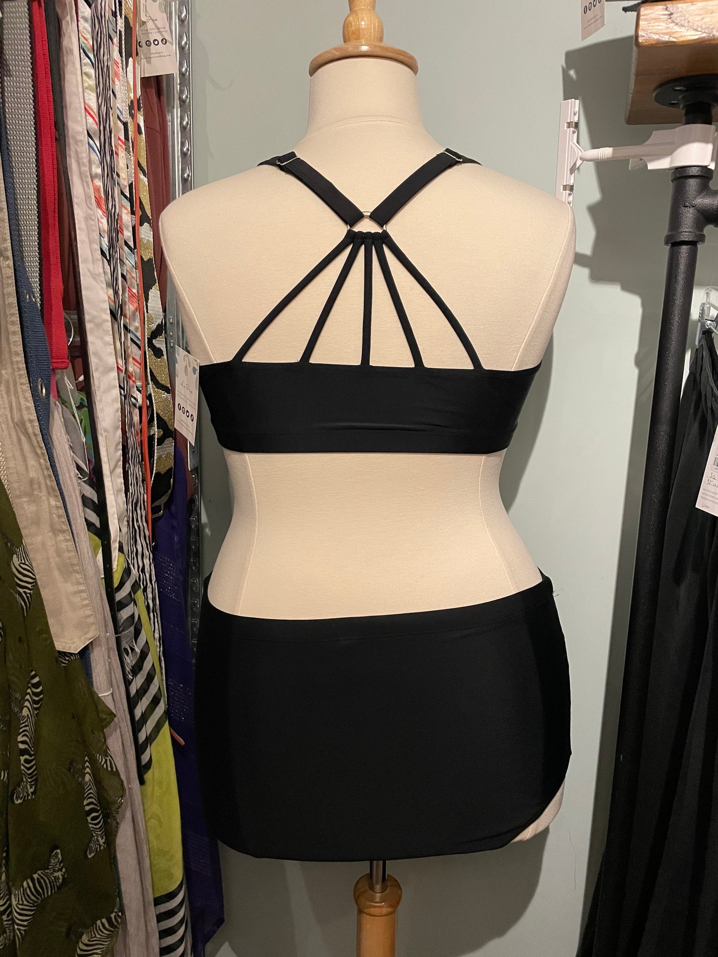Yonique Black Crossback Bikini Set – XXL