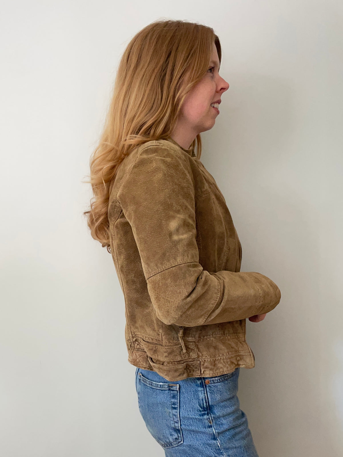 Zara Basic Tan 100% Leather Moto Jacket – Tagged M / Fits S