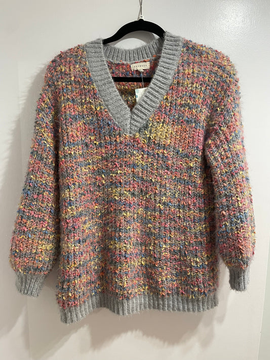 Promesa Multicolour Bouclé Knit V-Neck Sweater – Size M/L