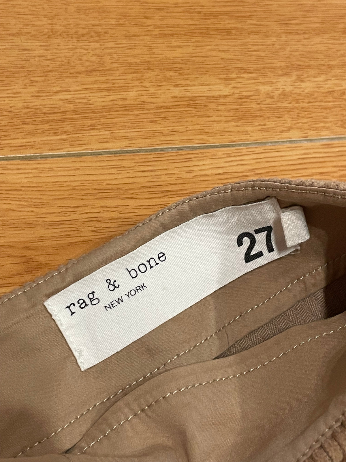 rag & bone Taupe Cotton Corduroy Zip-Front Mini Skirt – Size 27