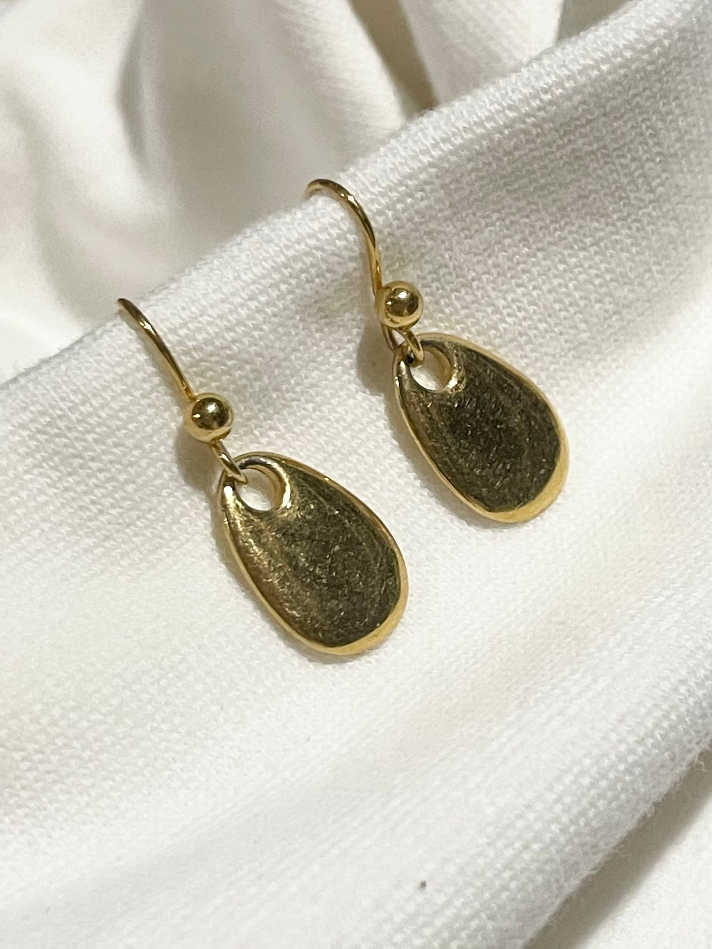 Gold Tone Petite Teardrop Dangle Earrings