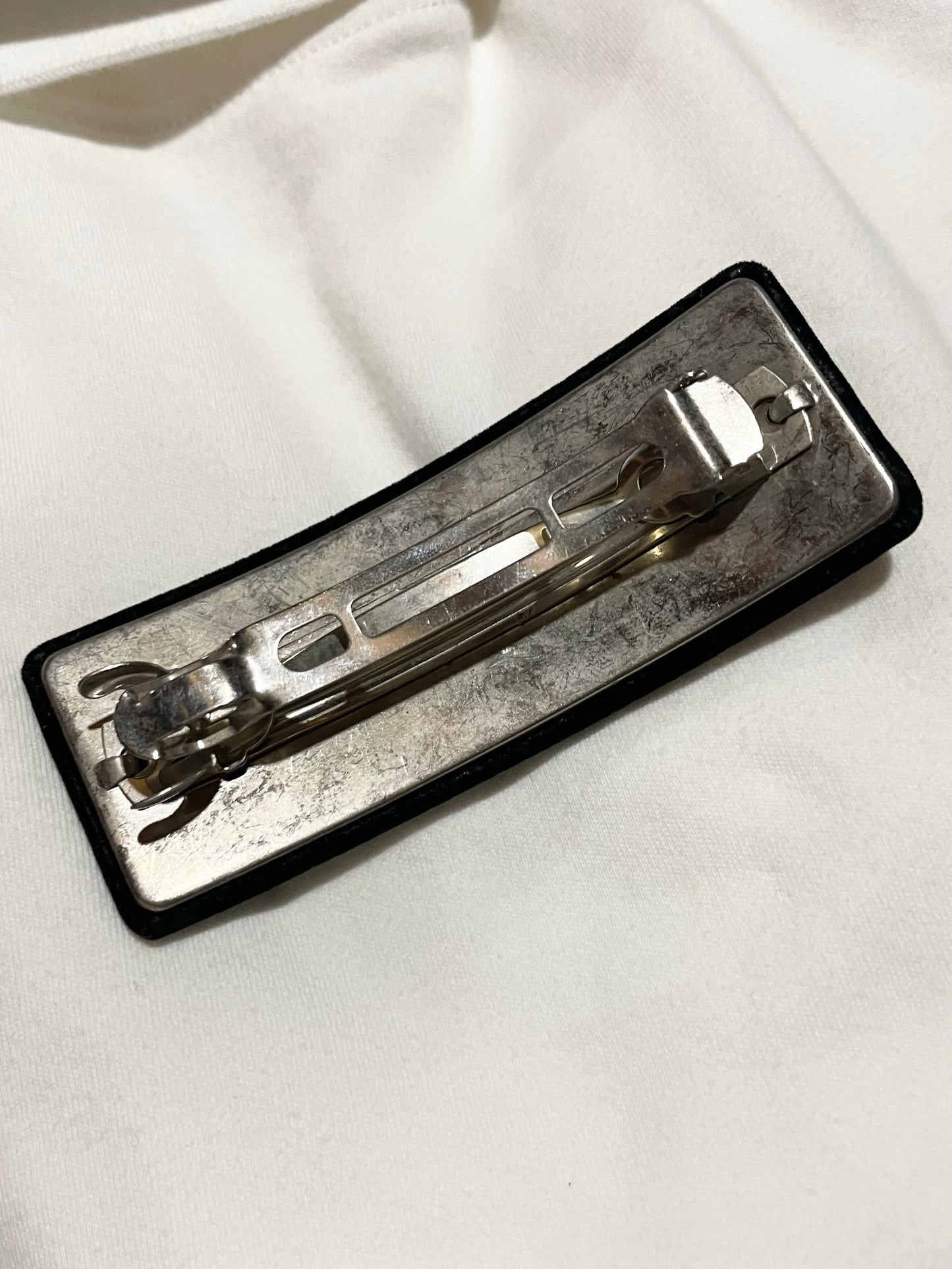 Black Velvet Rectangle Barrette Hair Clip