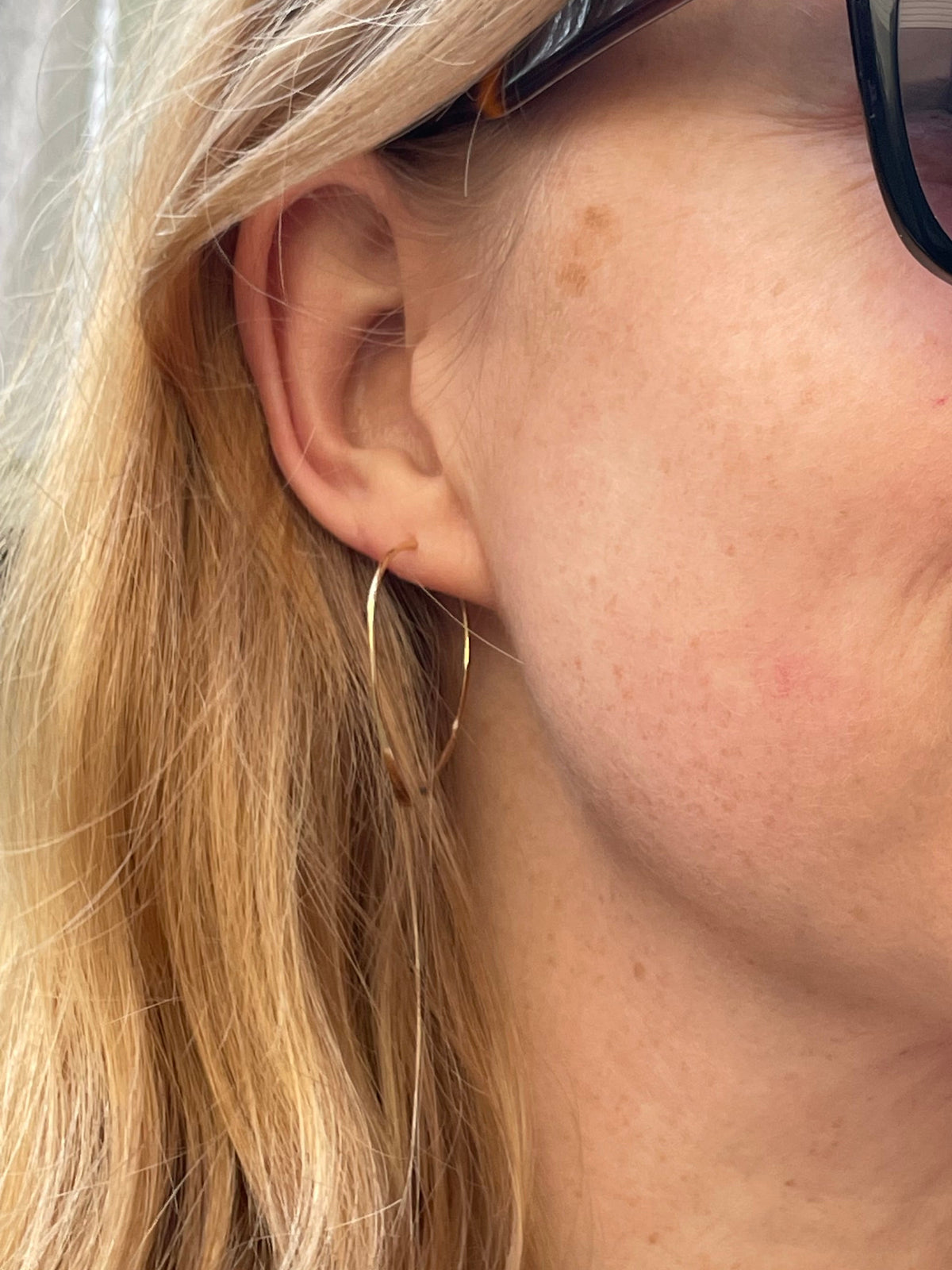 Gold Tone Lightweight Teardrop Threader Earrings