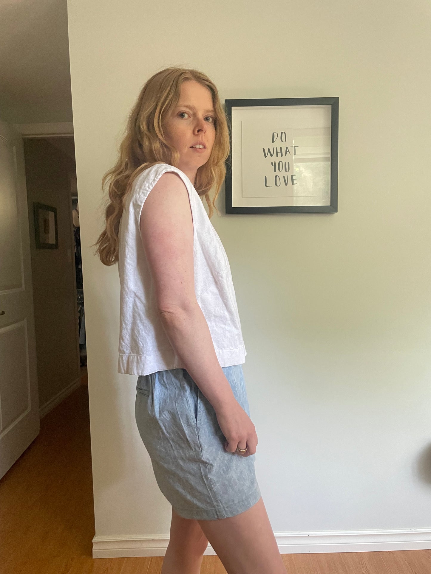 Abercrombie & Fitch White Linen Blend Sleeveless Top - XL