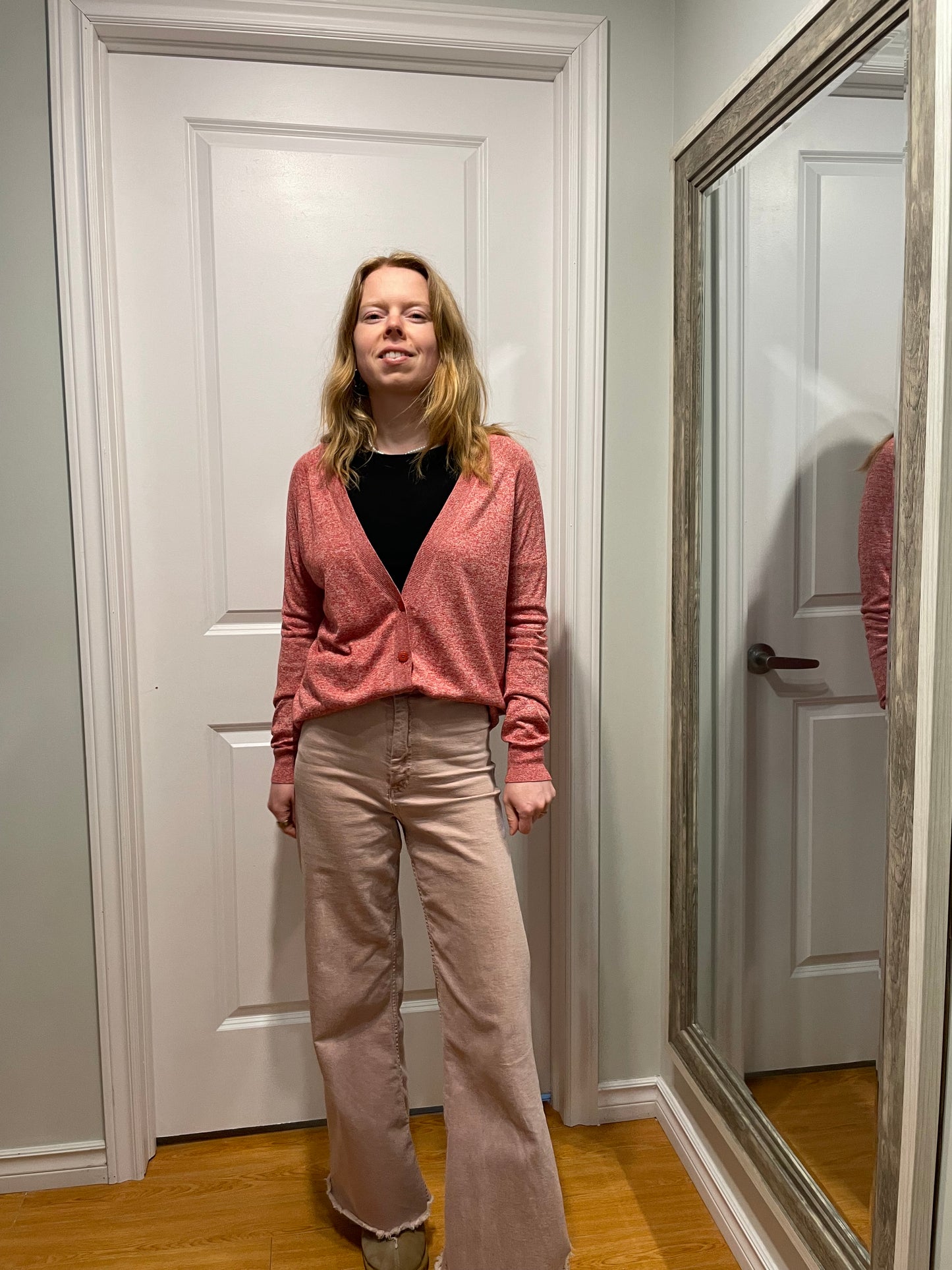 Fine Collection Rose Lightweight Knit Cardigan – Small