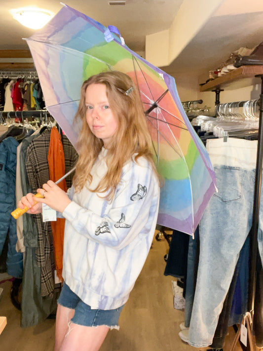 Eco Pretty Rainbow One-of-a-Kind Hand-Dyed Umbrella