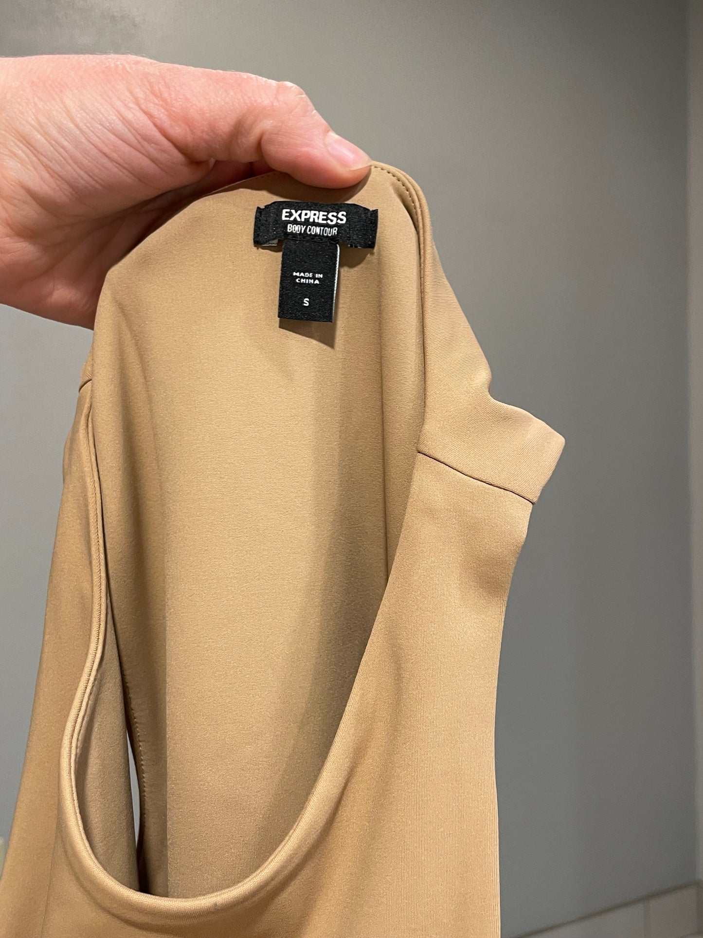 Express Body Contour Tan Sleeveless High-Neck Tank – Small