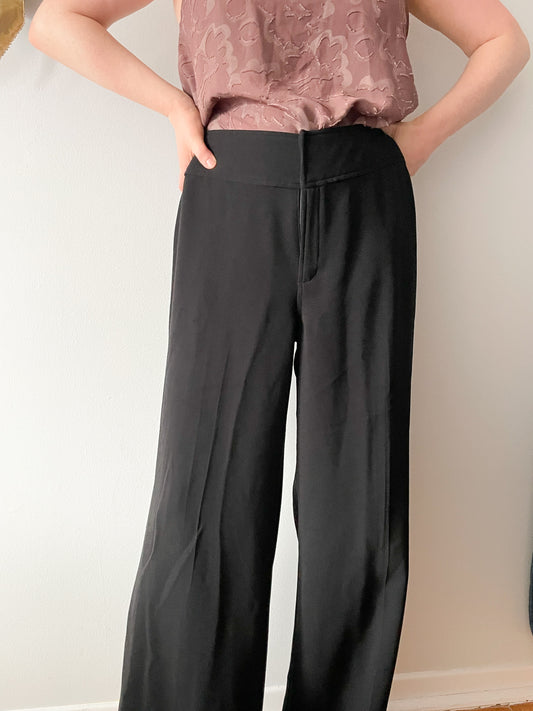 Banana Republic Black High Rise Straight Leg Stretch Trouser Pants - Size 12