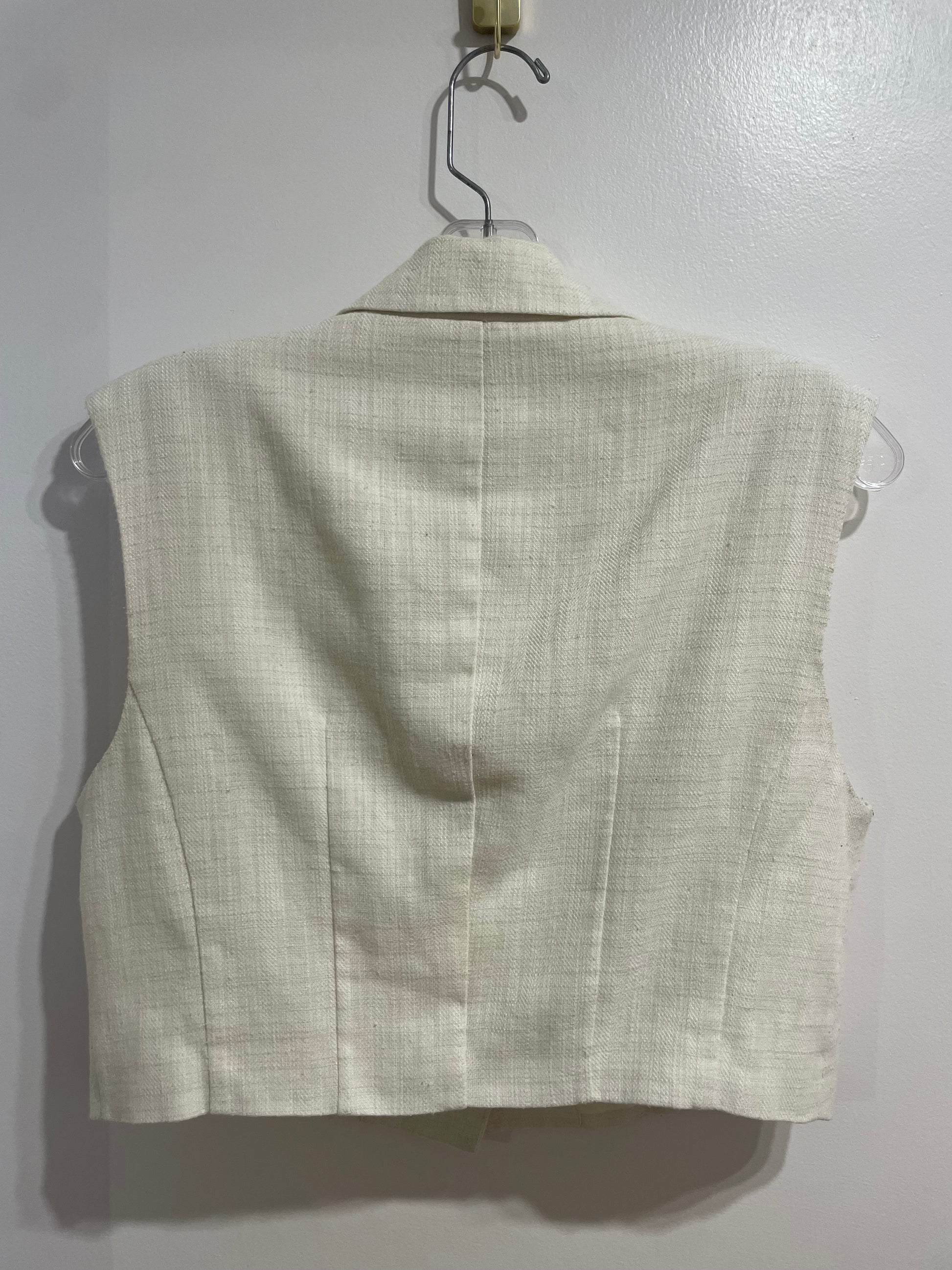 Avec Les Filles Cream Cotton Linen Tailored Vest – Medium - Le Prix Fashion & Consulting