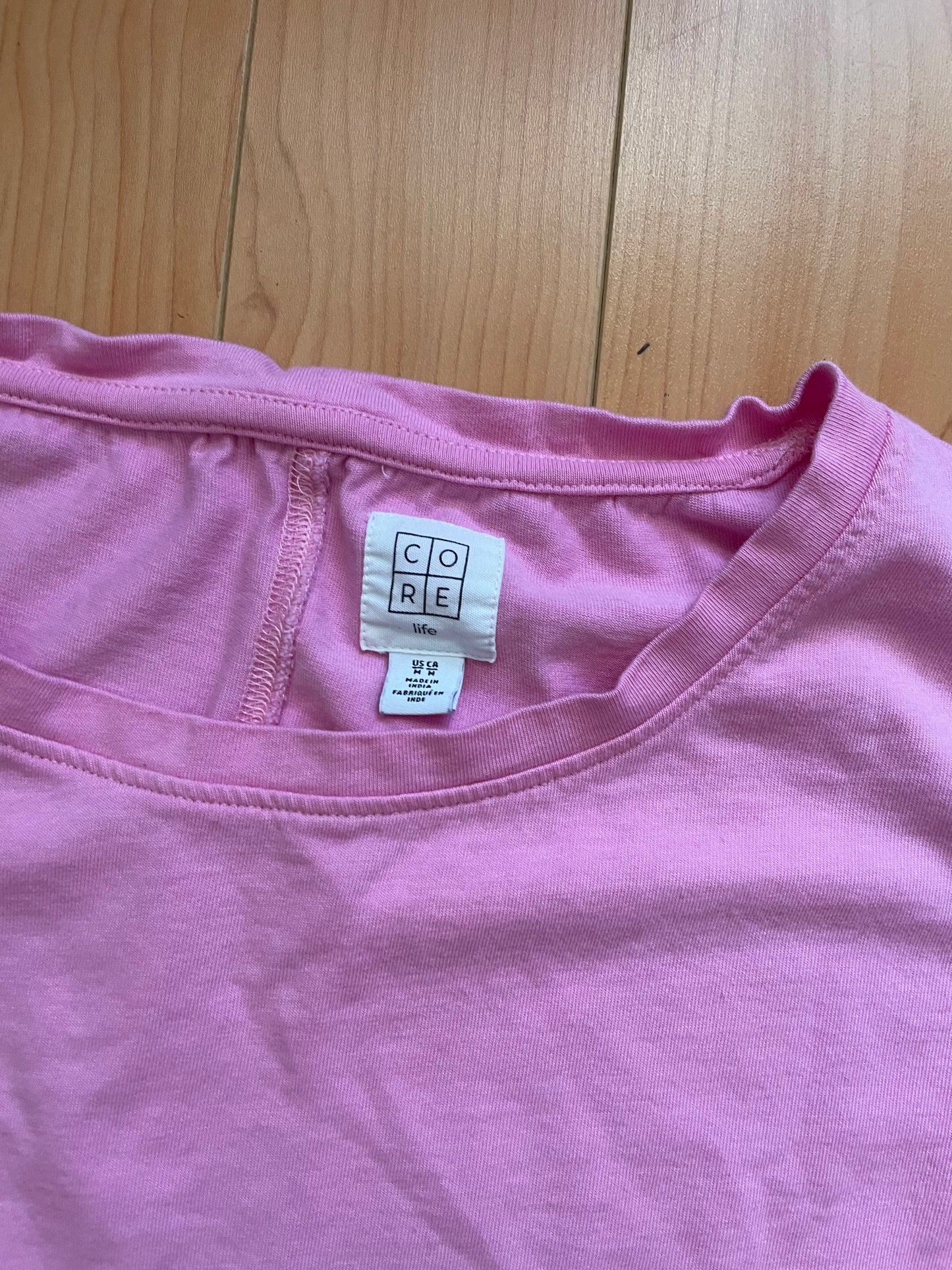 Core Life Pink Cotton Tie-Waist Dress – Size M