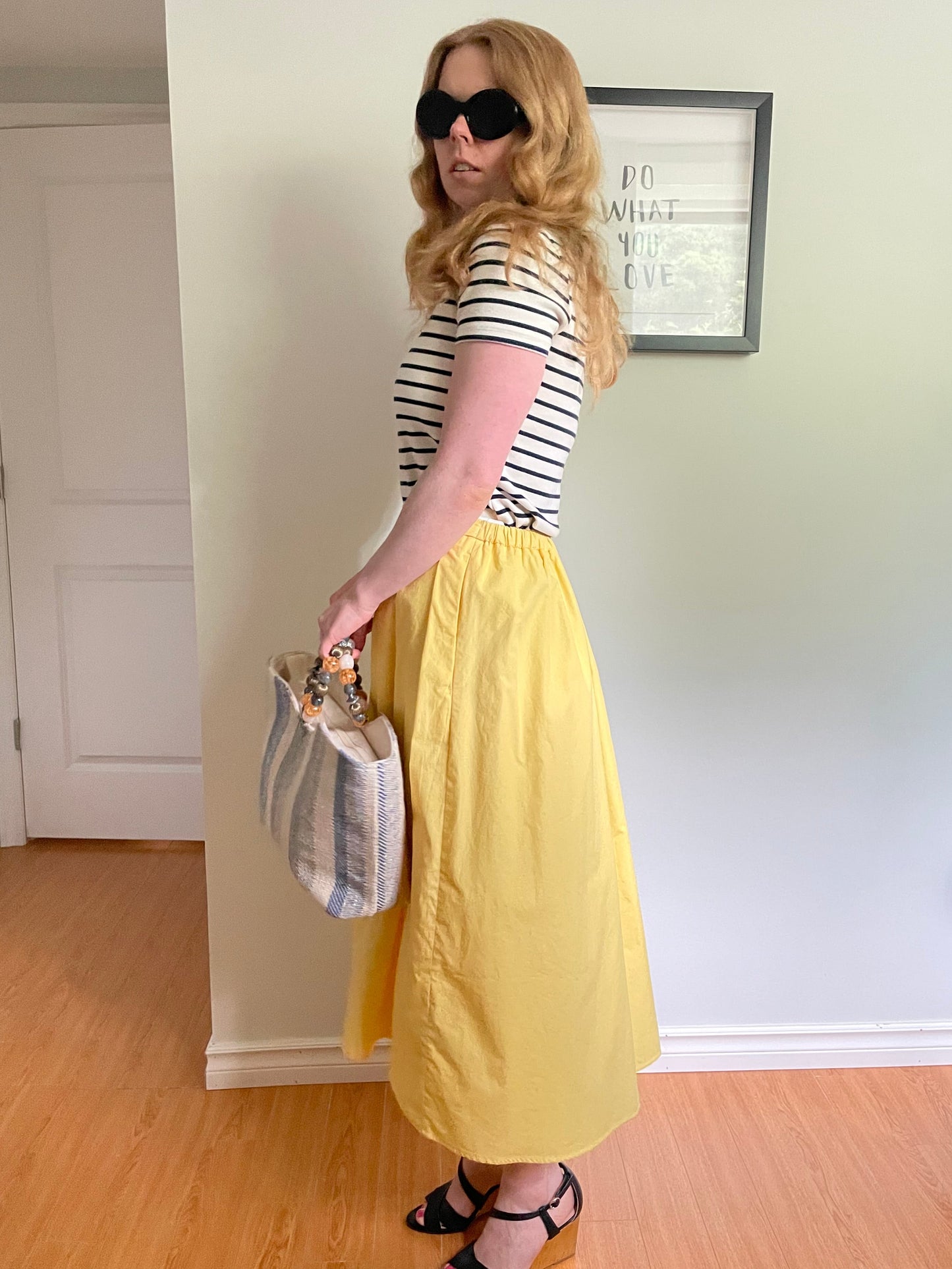 Banana Republic Yellow 100% Cotton Midi Skirt – XS/S