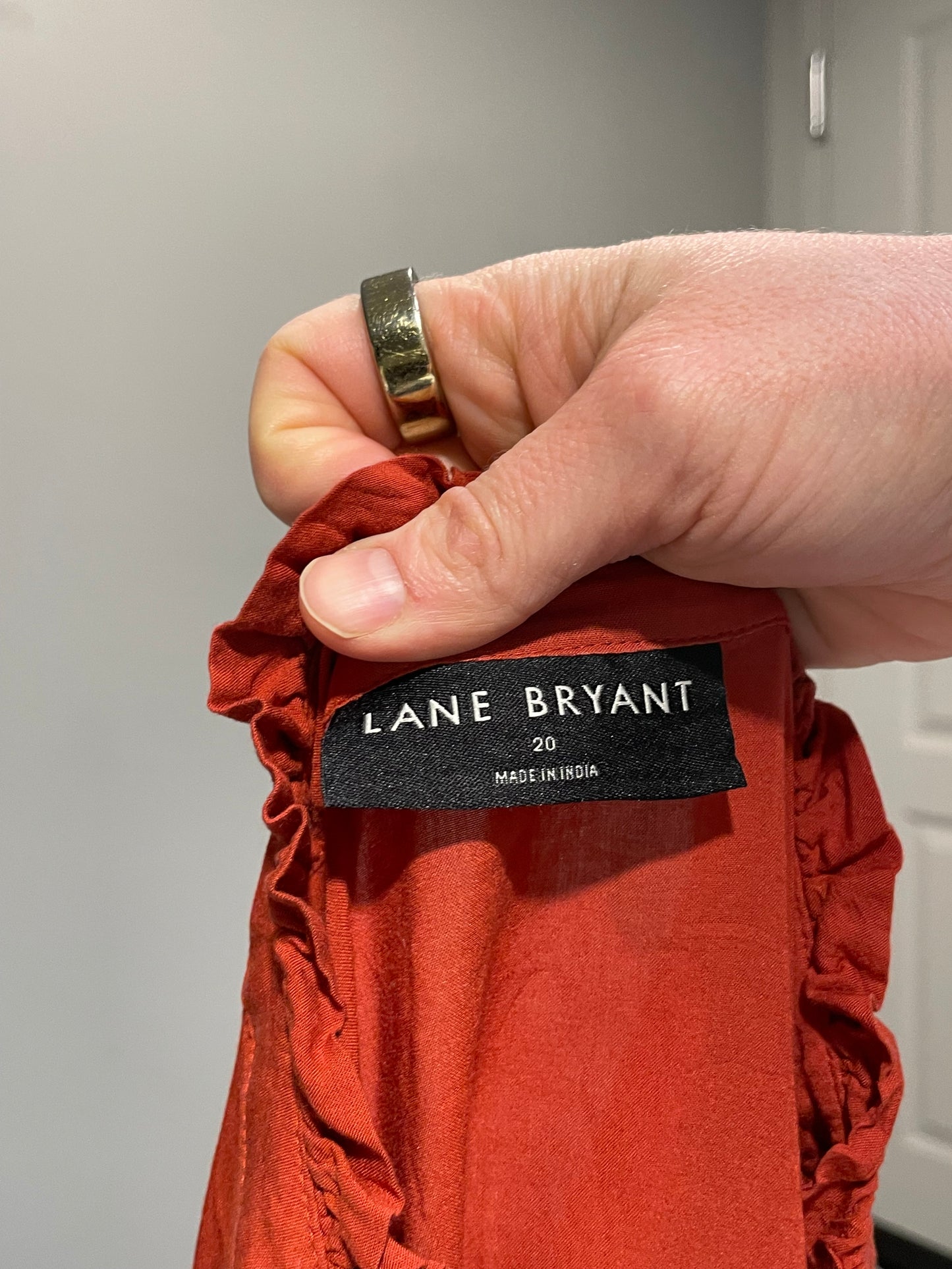 Lane Bryant Rust Red Button-Front Blouse – Size 20