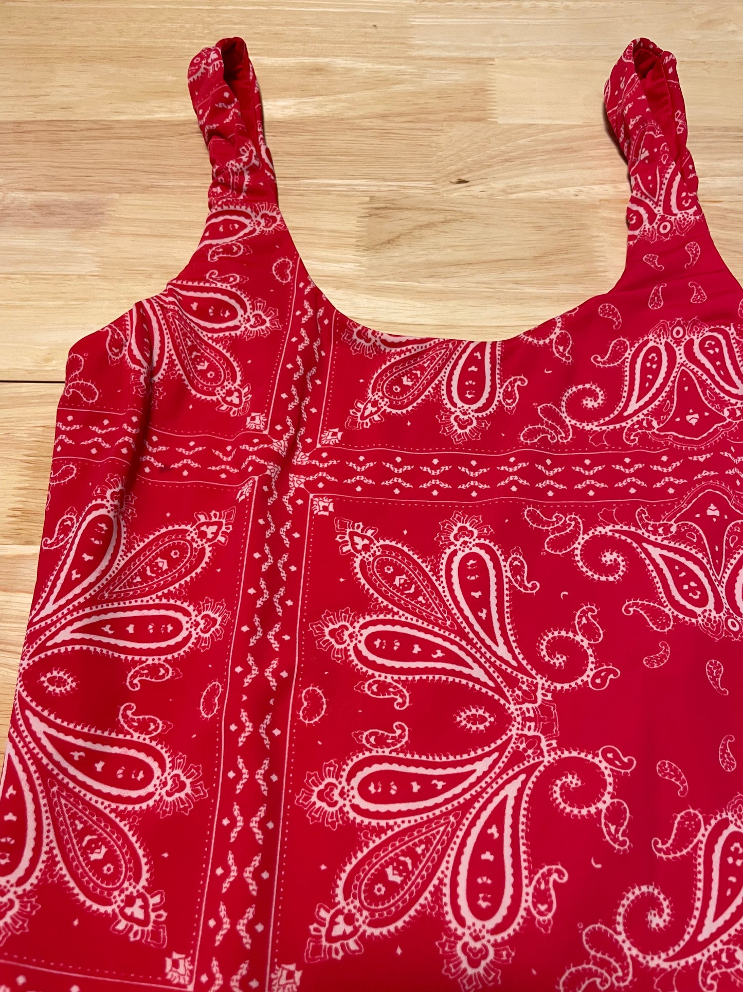 Red Bandana Print One-Piece Bodysuit or Swimsuit – Size Small/Medium