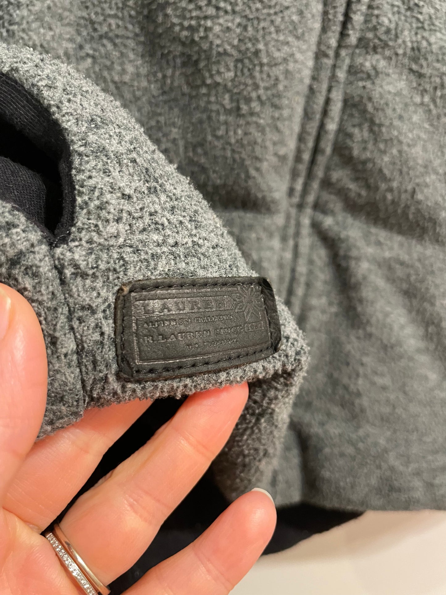 Lauren Ralph Lauren Grey Fleece Zip-Up Vest - Medium