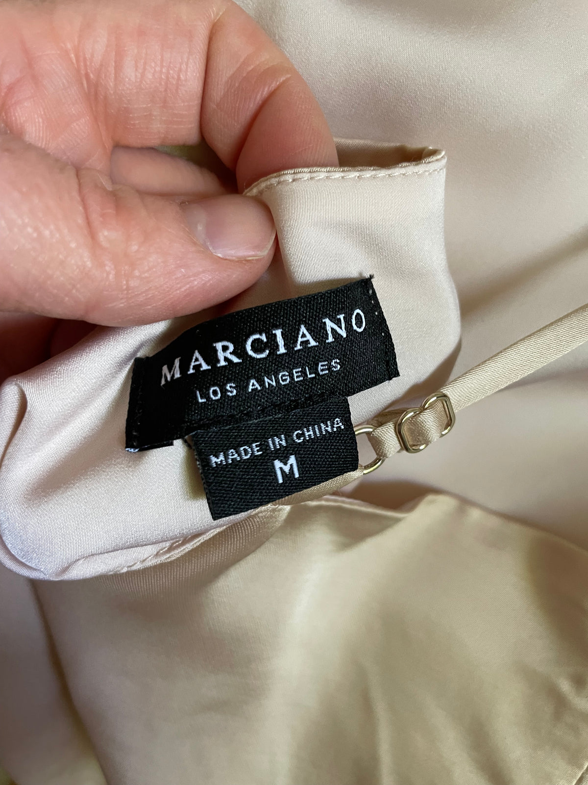 Marciano Beige Satin Lace Appliqué Camisole – Medium