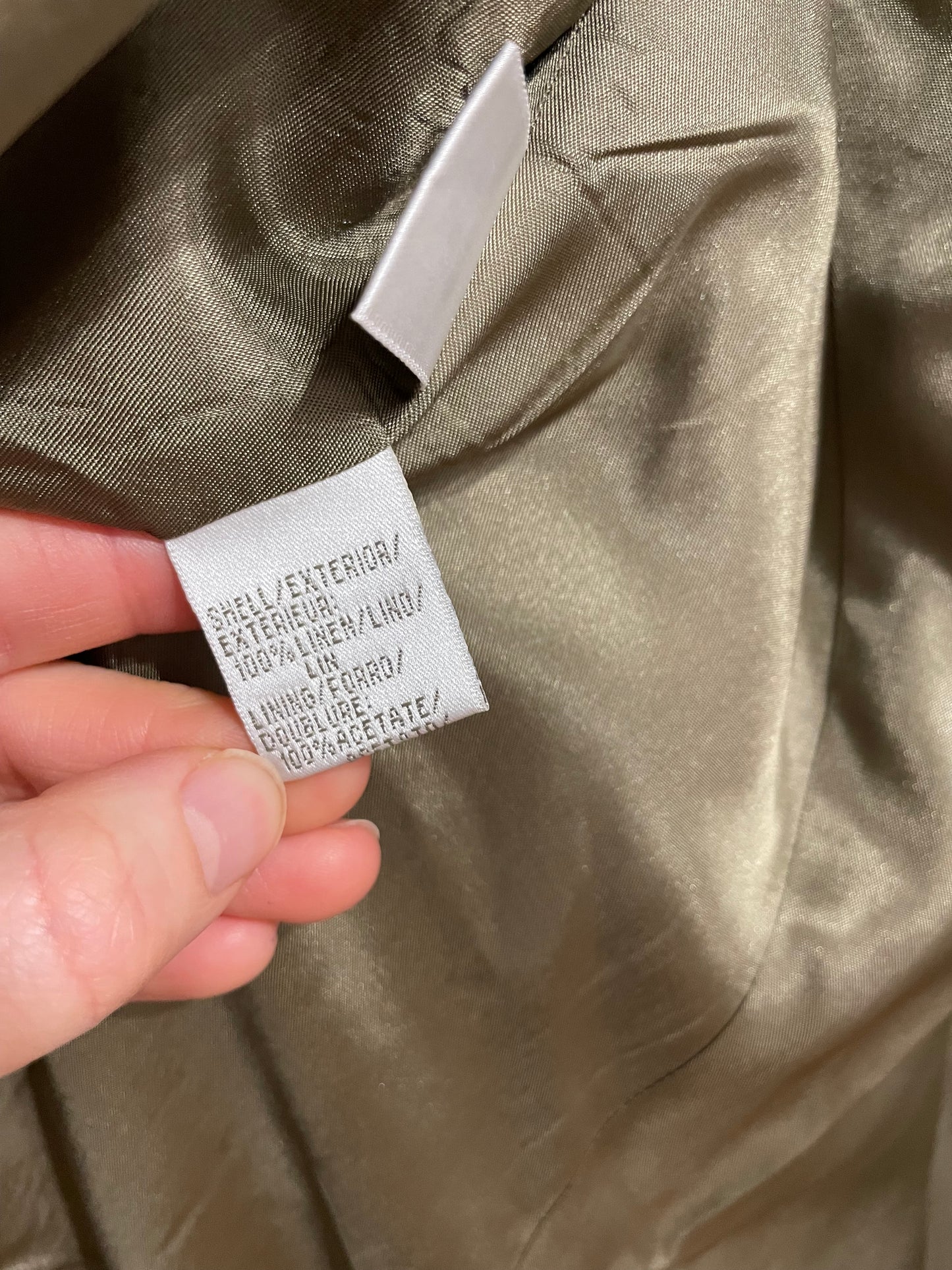 Jones New York Olive Plaid Linen Blend Blazer – Size 12