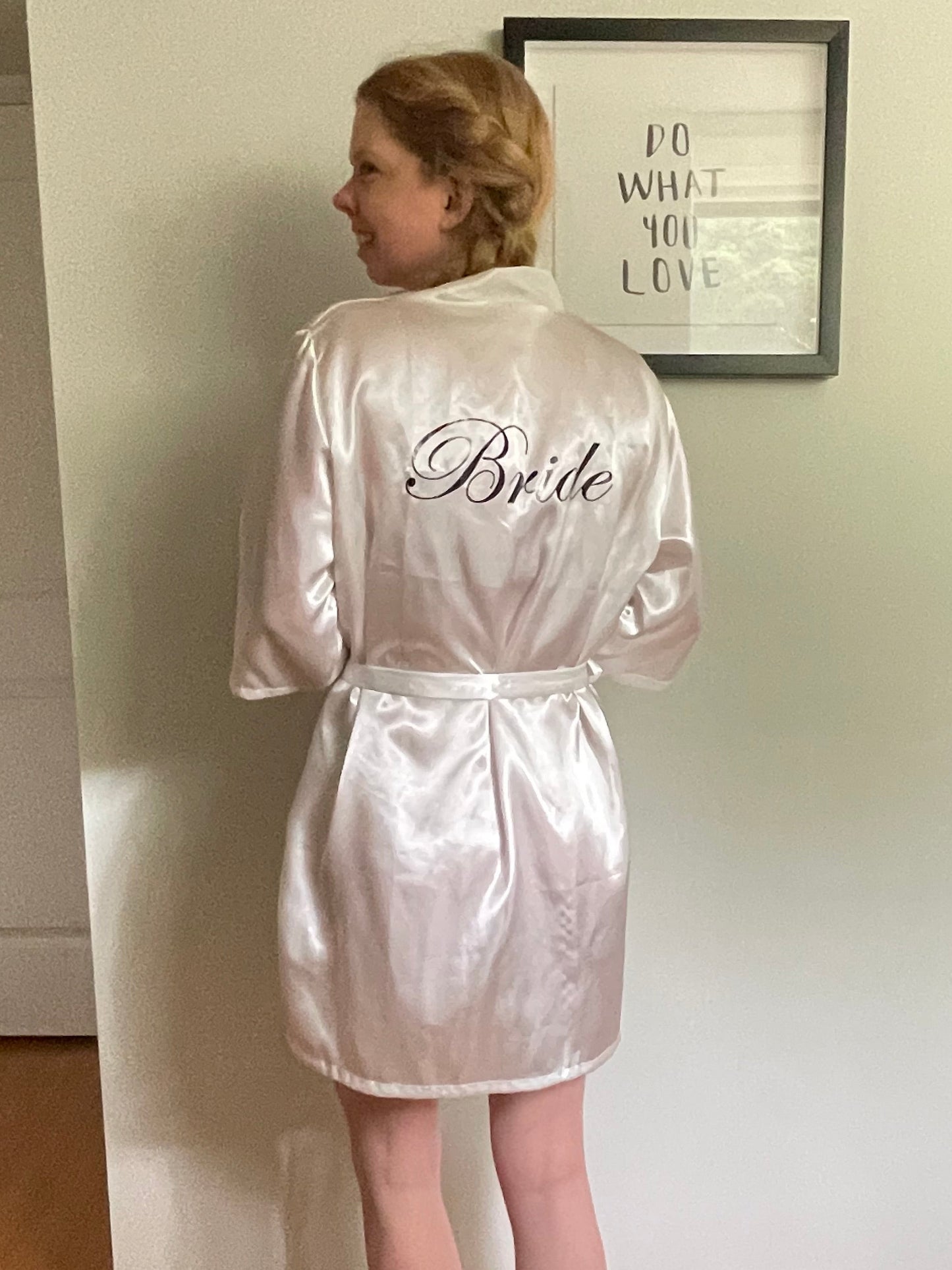 Bride White Satin Robe - XS to Medium