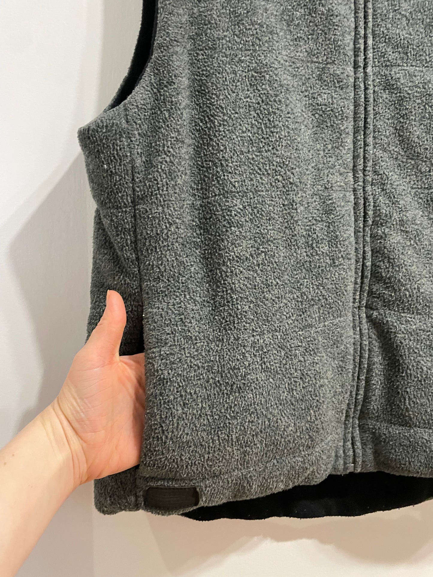 Lauren Ralph Lauren Grey Fleece Zip-Up Vest - Medium