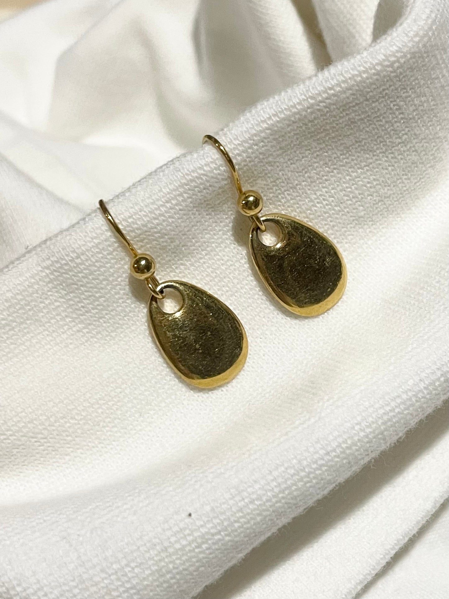 Gold Tone Petite Teardrop Dangle Earrings