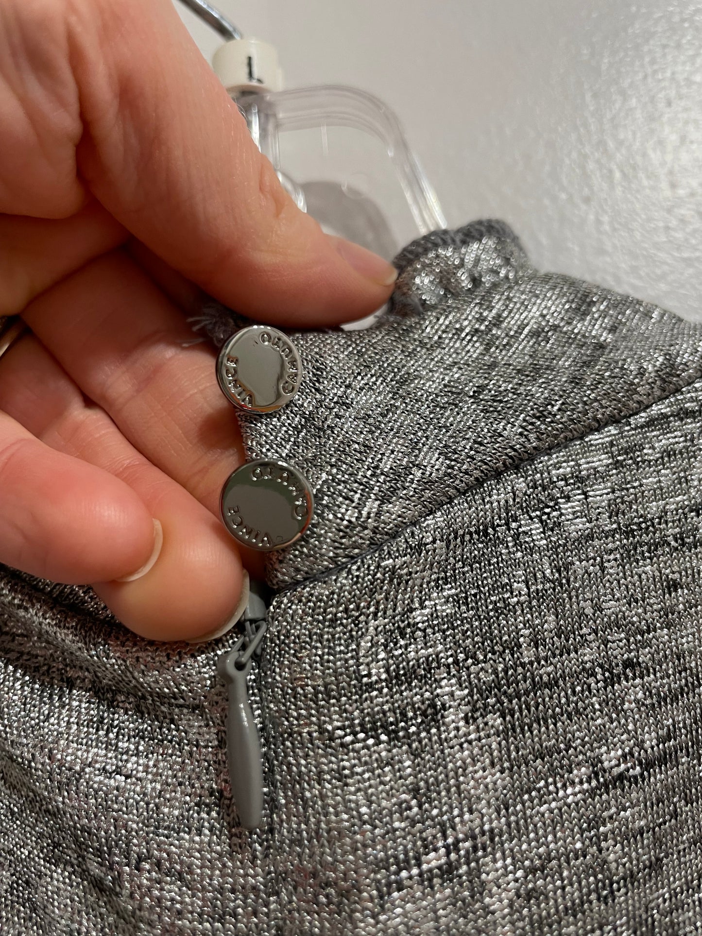 Vince Camuto Silver Metallic Sleeveless Jumpsuit with Tie Waist – Size 2