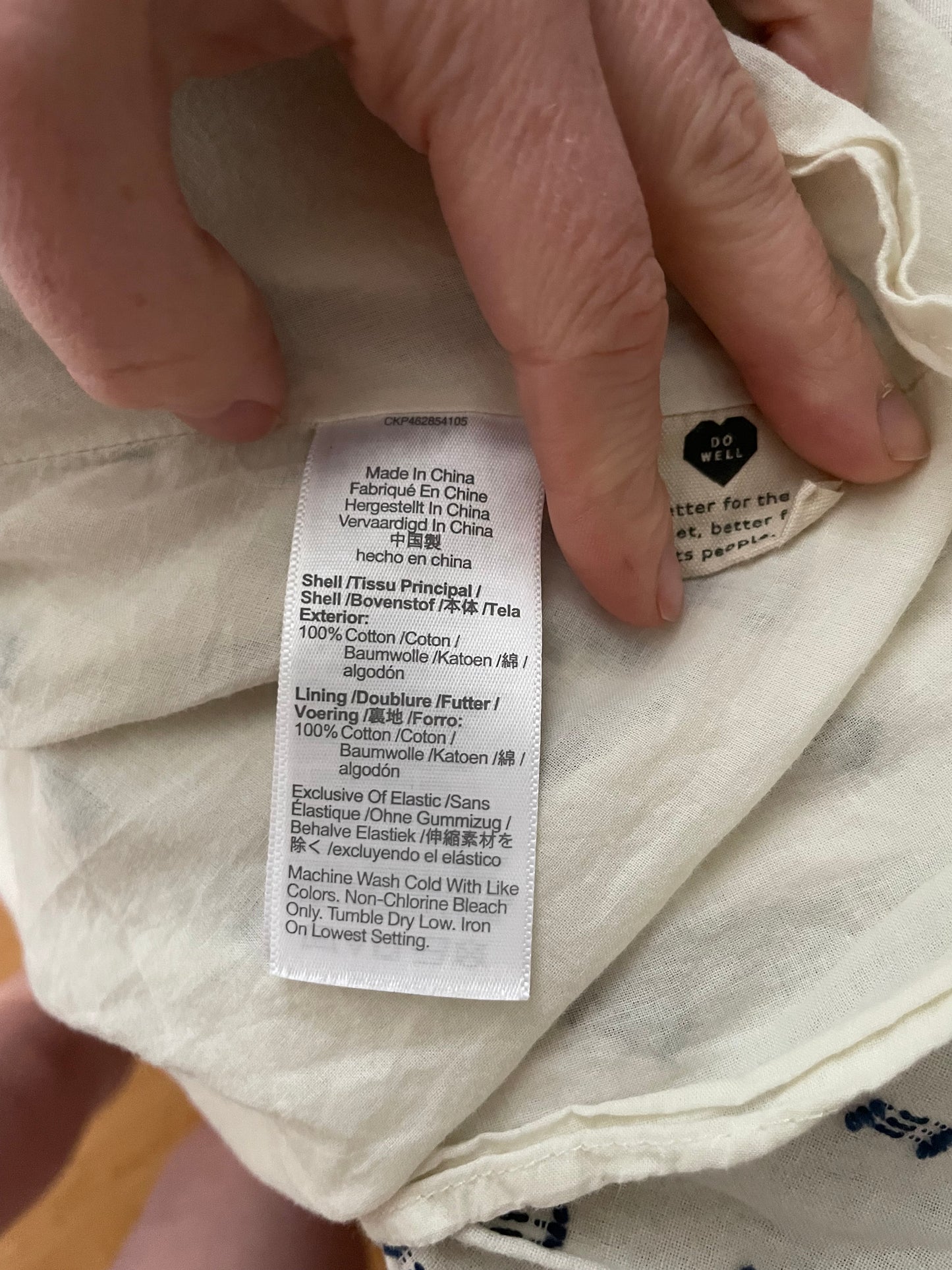 Madewell Cream Cotton Smocked Dress with Pockets | Size S-L