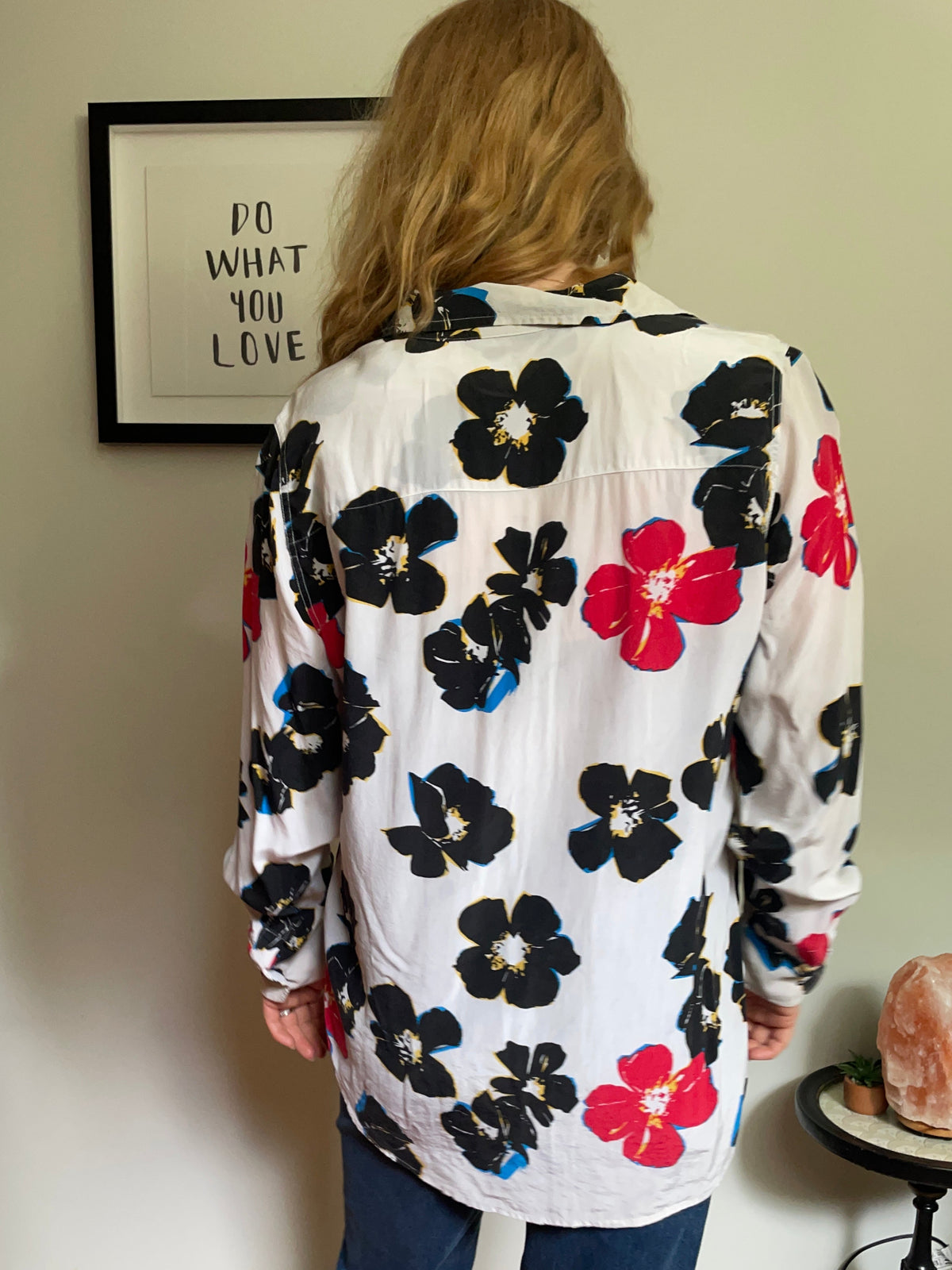 Equipment Femme Ivory Multicolour Floral Silk Button-Up Shirt – Large