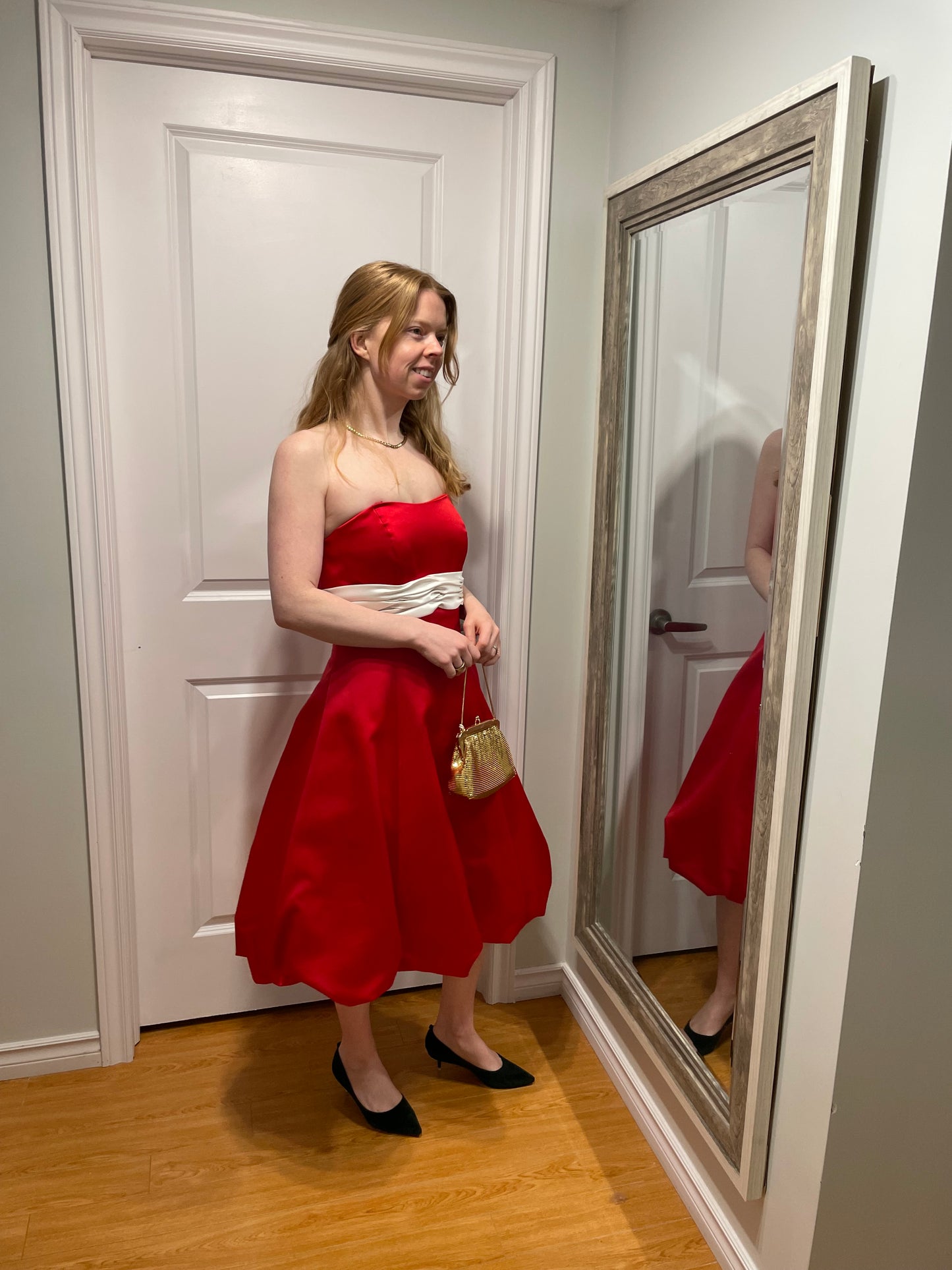 Tutto Bene Red Strapless Fit & Flare Party Dress – Red – Size 4