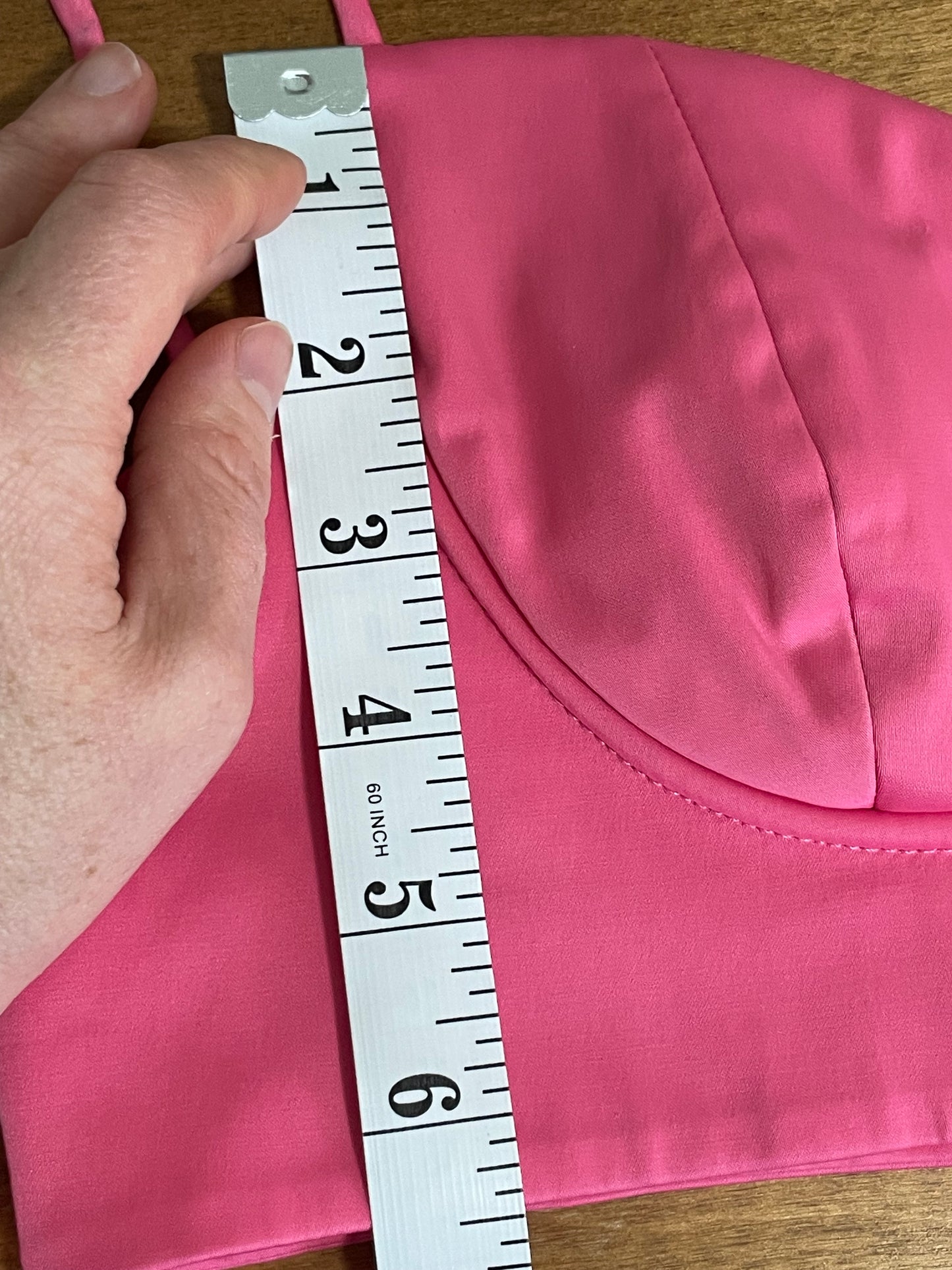 Zara Hot Pink Satin Bustier Crop Top – Fits Small