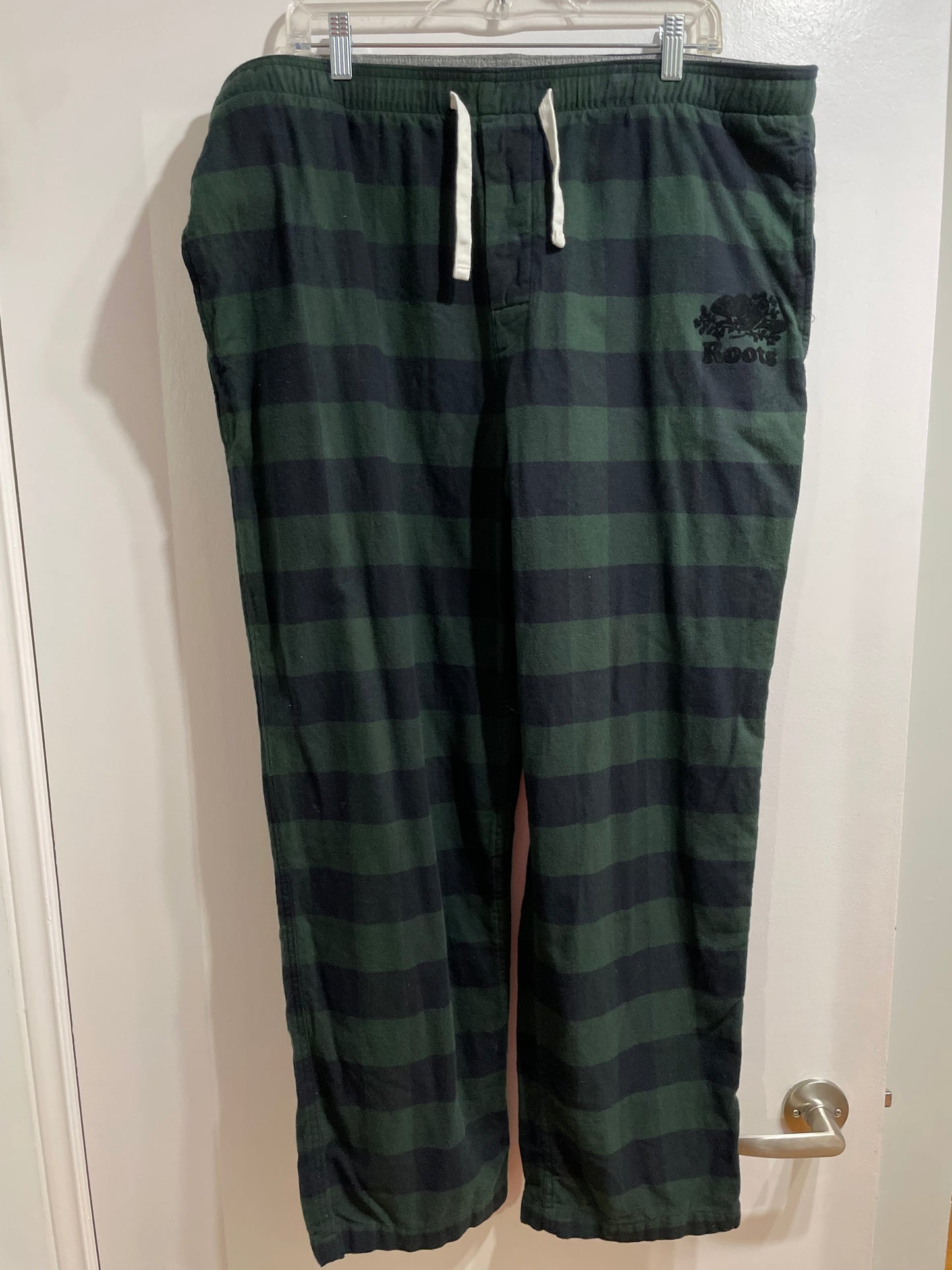 Roots Dark Green & Black Plaid Flannel Lounge Pants - XXL