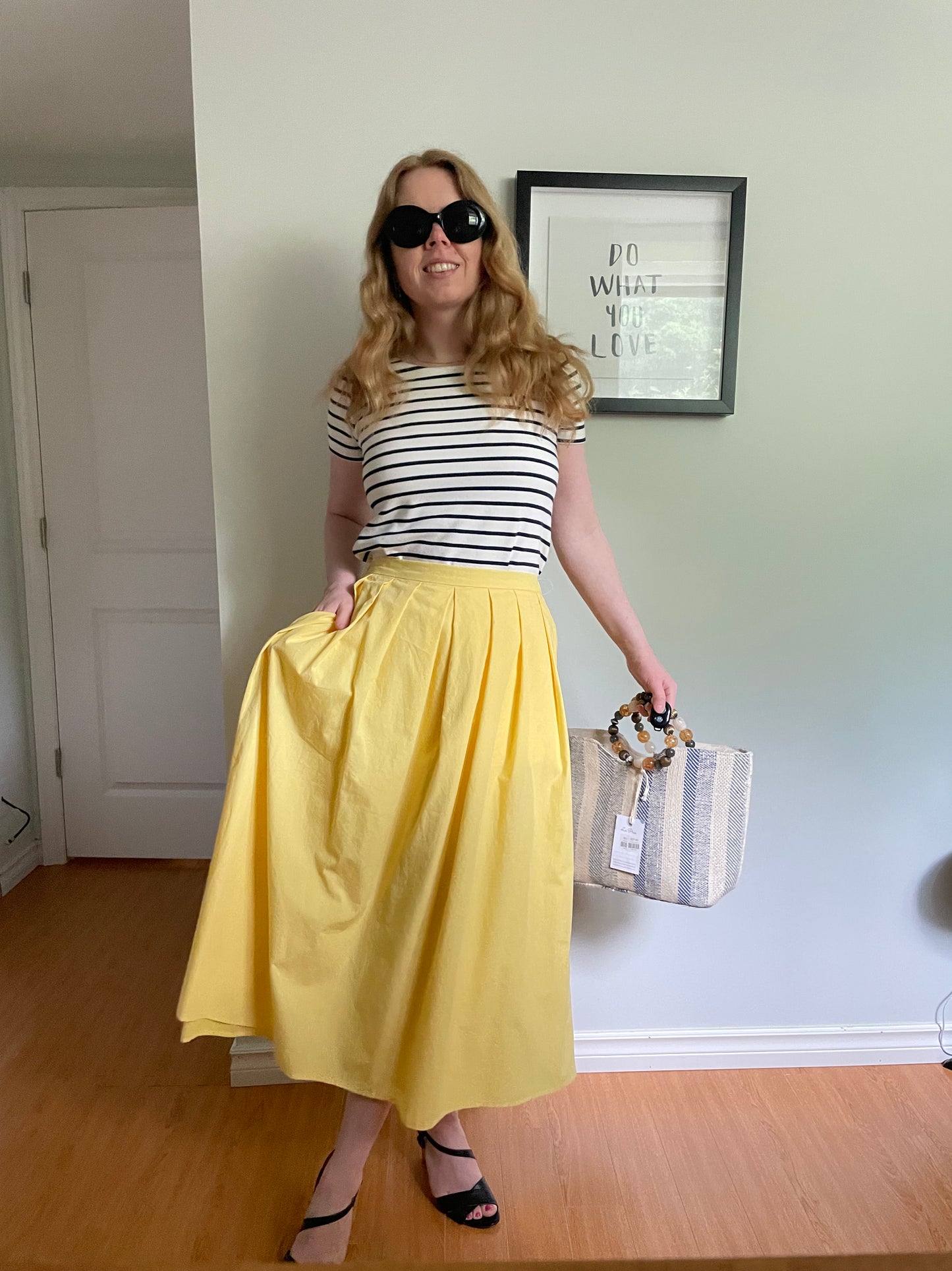 Banana Republic Yellow 100% Cotton Midi Skirt – XS/S