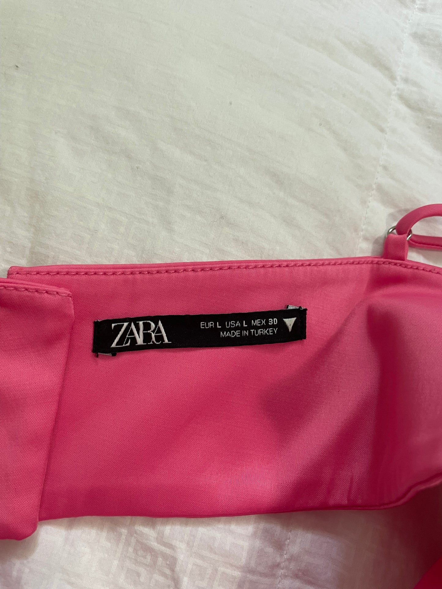 Zara Hot Pink Satin Bustier Crop Top – Fits Small