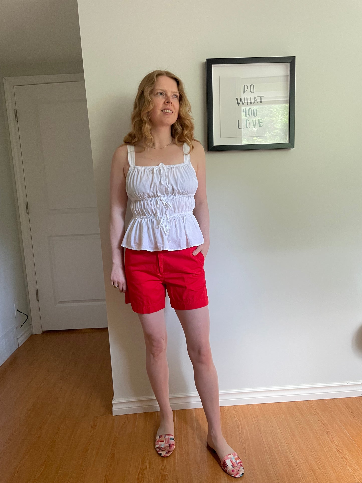 Sim & Sam White Tie Front 100% Cotton Peplum Tank Top - S/M/L/XL