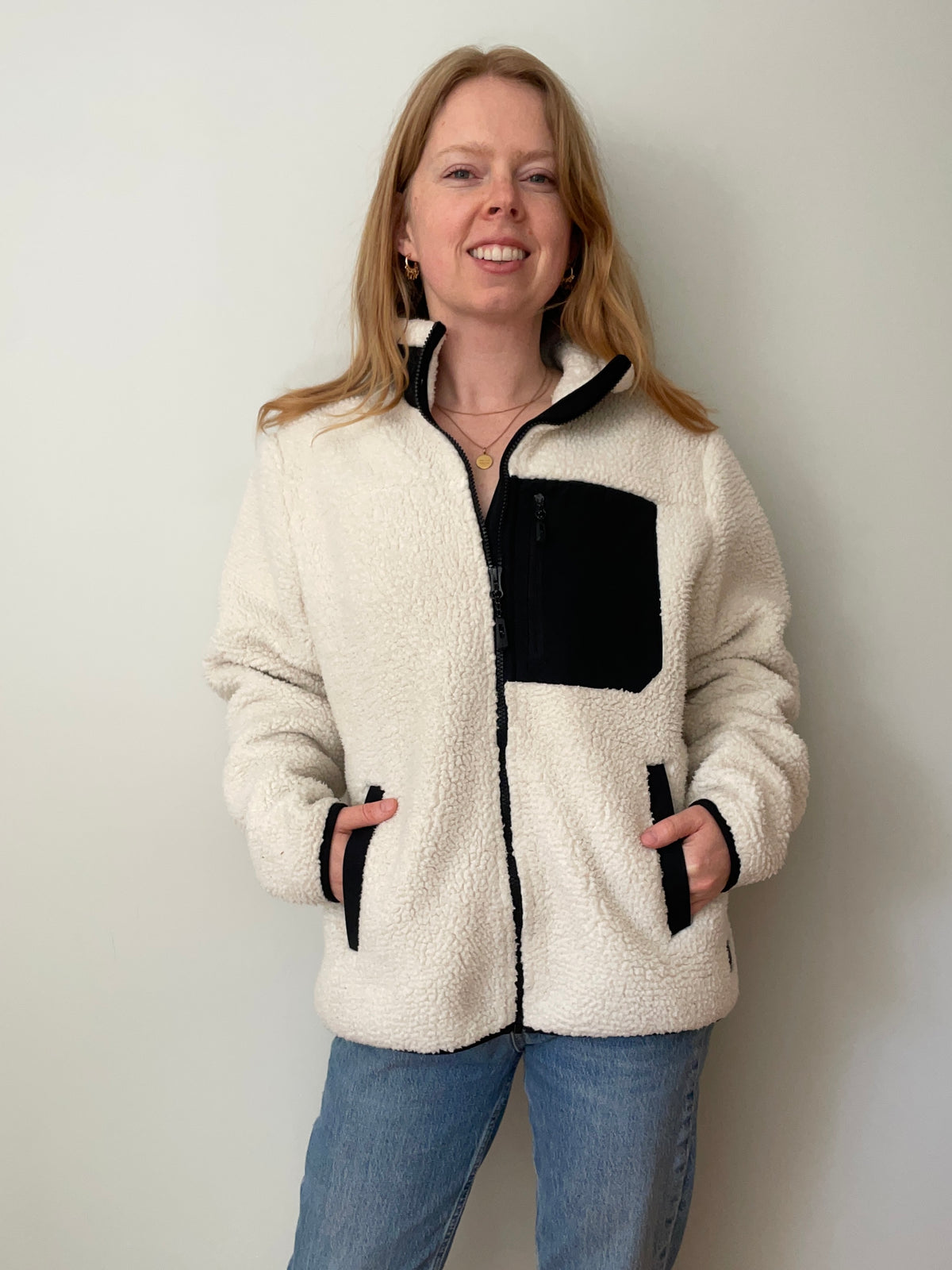 WindRiver Cream Sherpa Fleece Full-Zip Jacket – XL