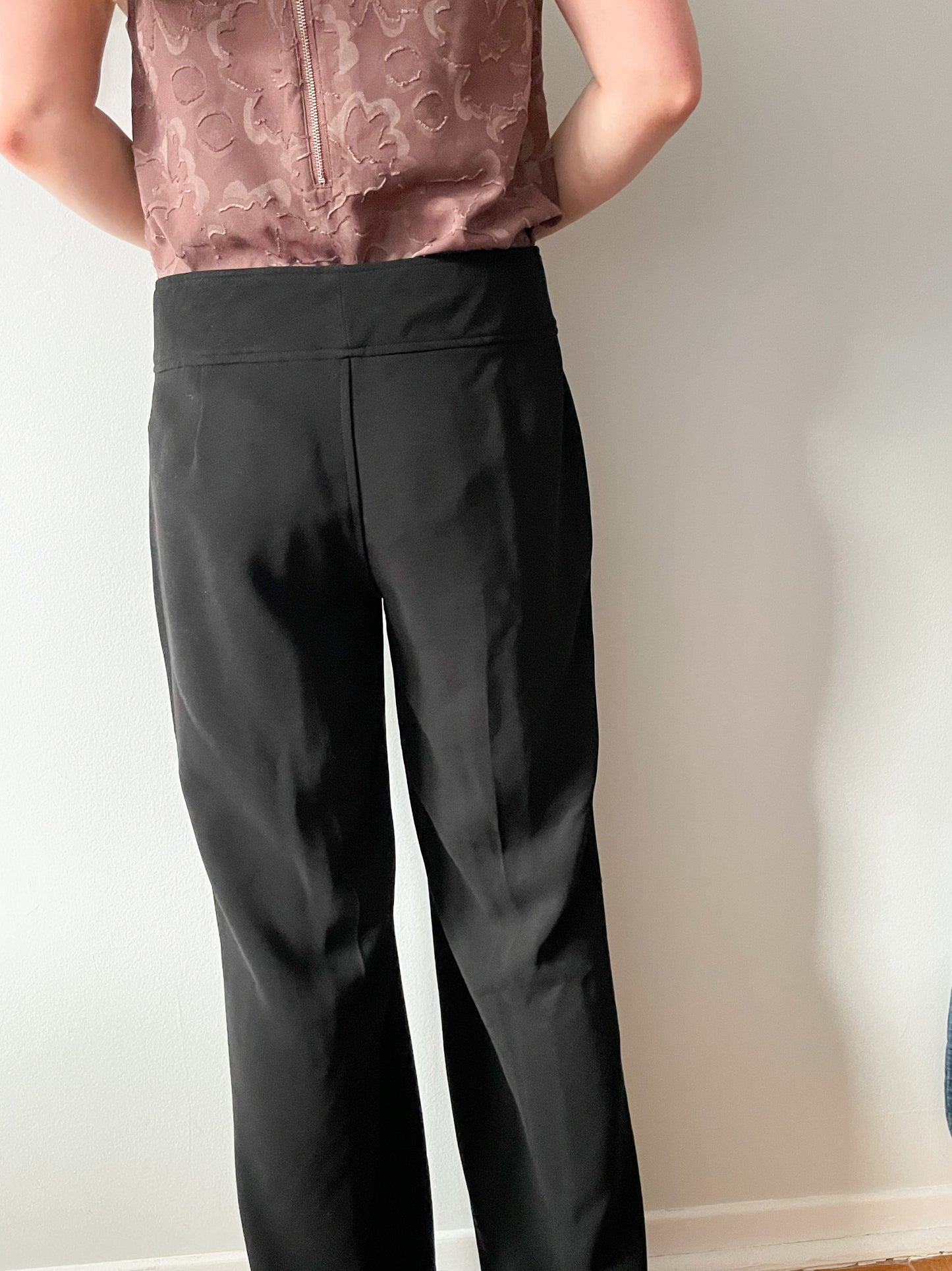 Banana Republic Black High Rise Straight Leg Stretch Trouser Pants - Size 12