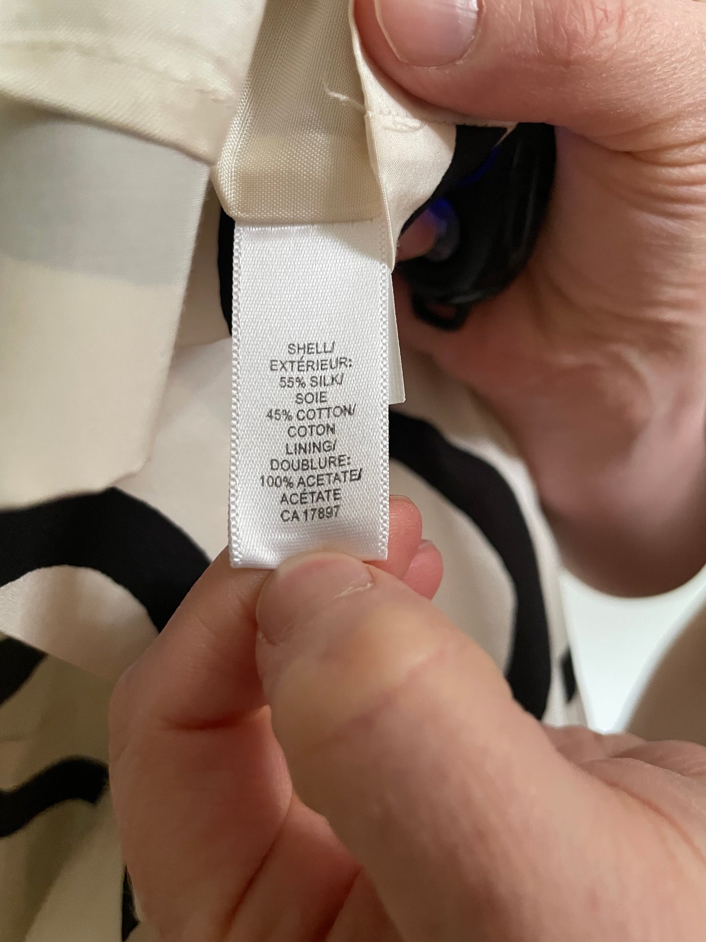 Banana Republic Ivory & Black Silk Blend Circle Print Dress – Size 14