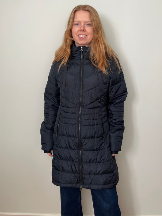 Lole Black Lightweight Hooded Puffer Coat – Large