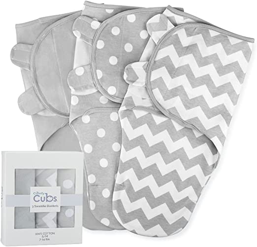 Comfy Cubs Sage Green 100% Cotton Baby Swaddle Blankets (Set of 3) - 14-18 lbs