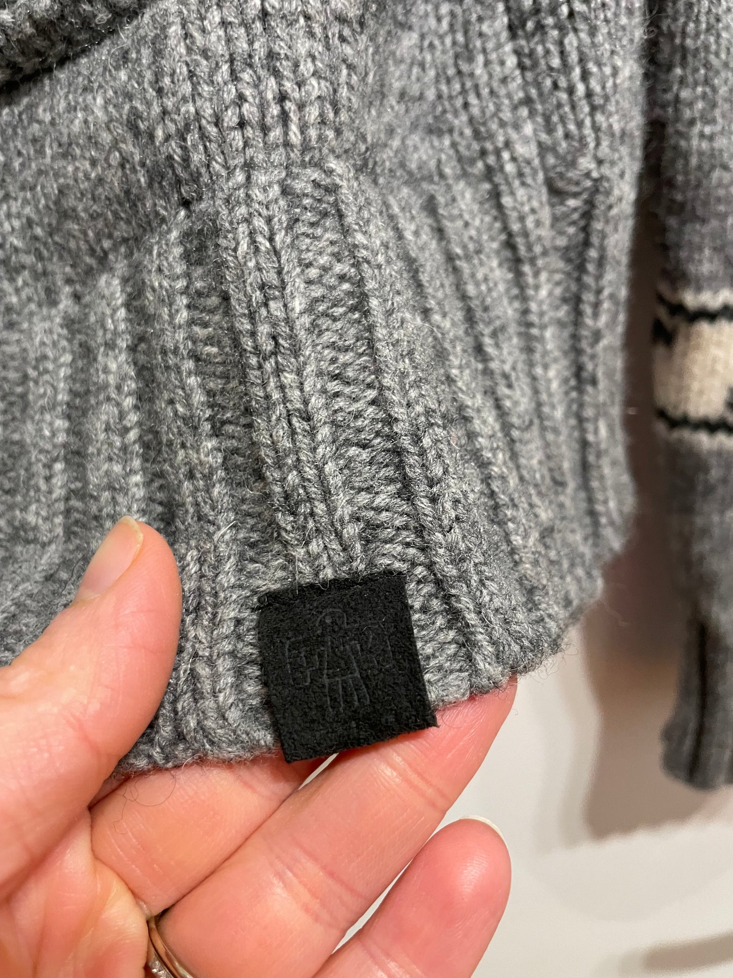 TNA Grey Wool Fair Isle Zip-Up Sweater Jacket XS-S