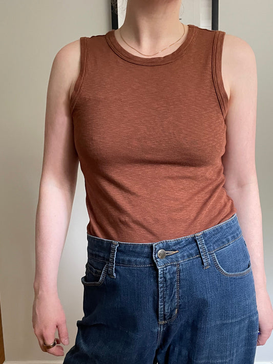 Rachel Zoe Rust Brown Cotton Modal Tank Top – Medium